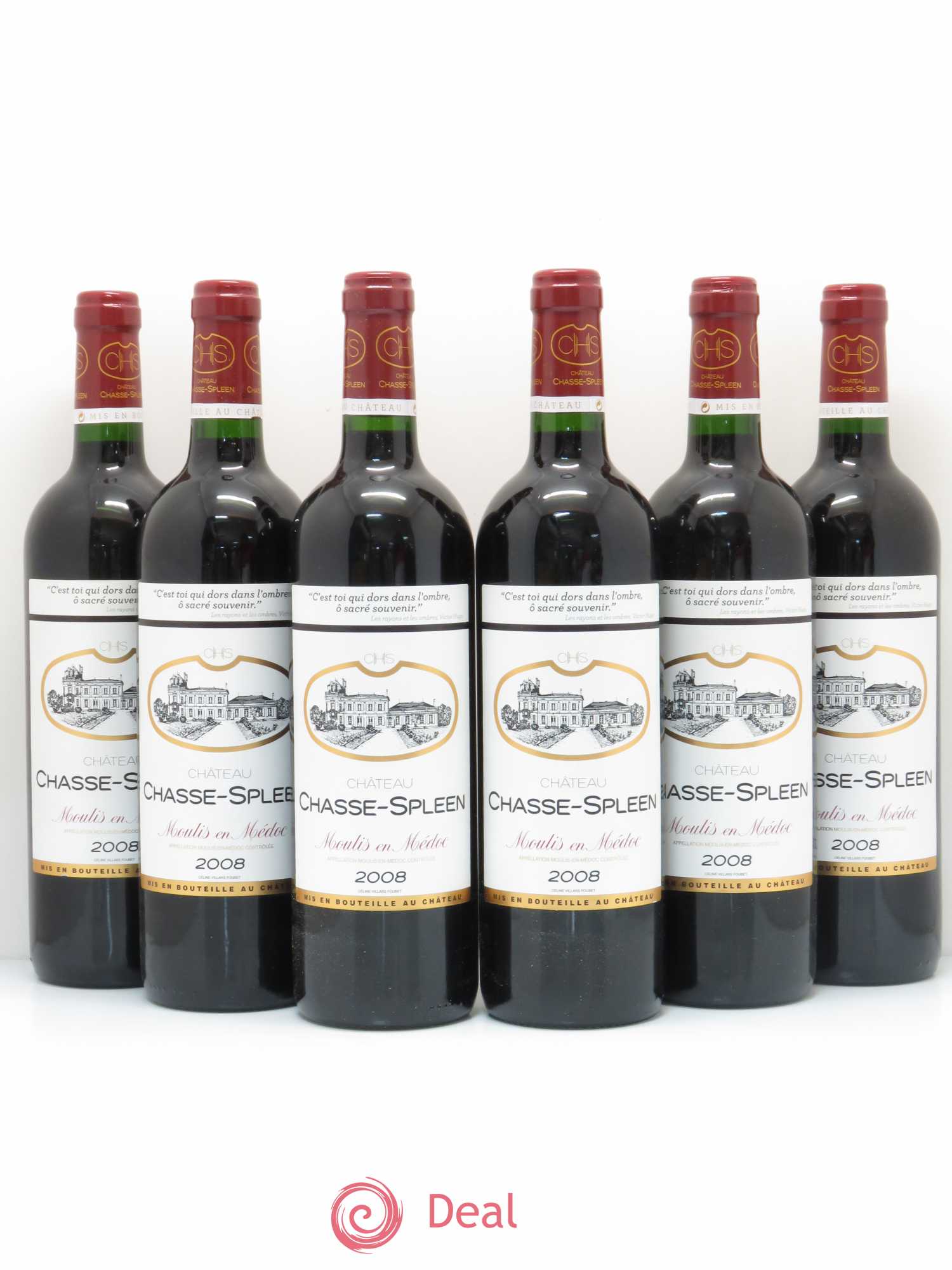 Château Chasse Spleen 2008 - Lot of 6 bottles - 0