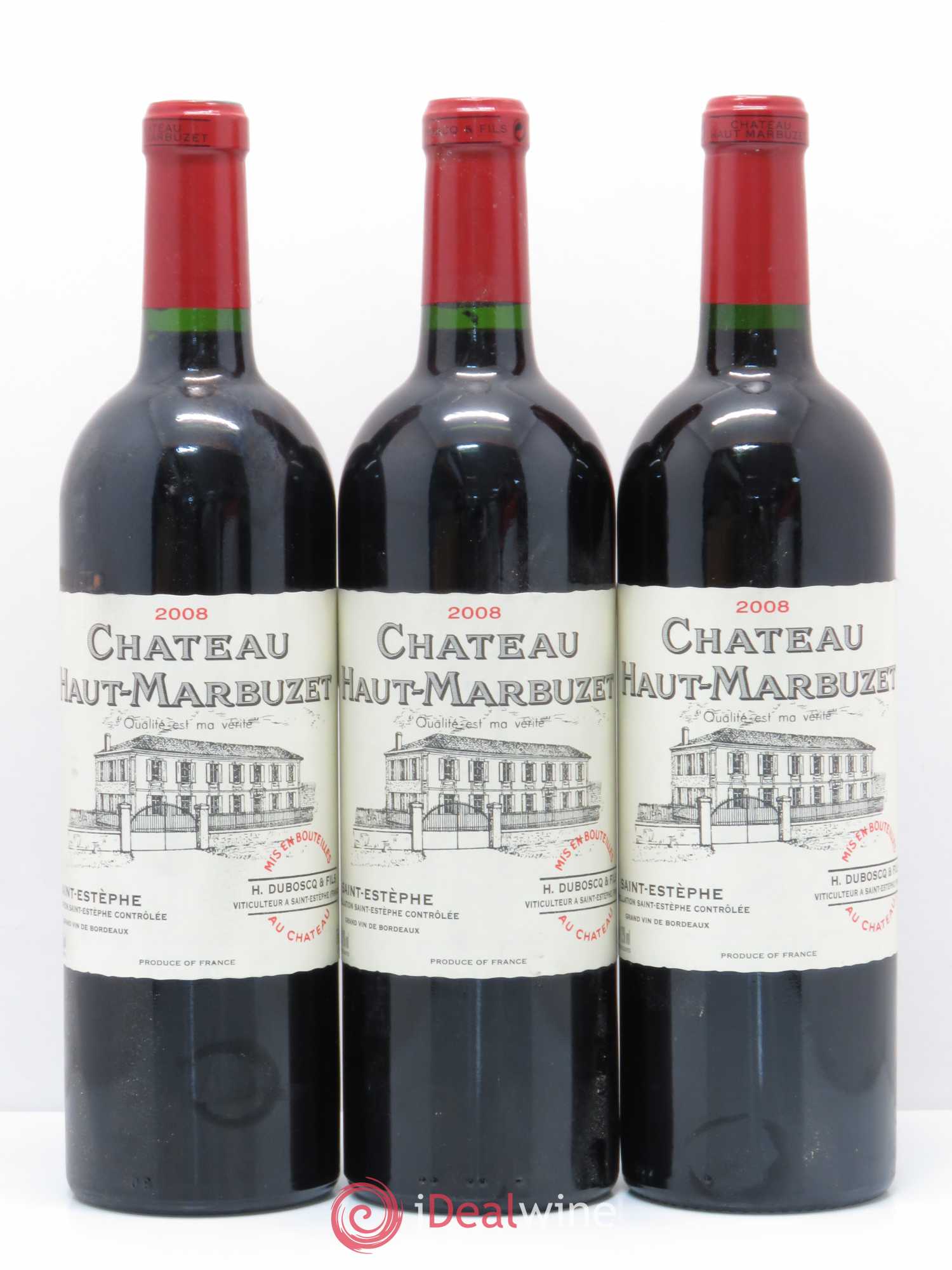 Château Haut Marbuzet 2008 - Lot de 3 bouteilles - 0