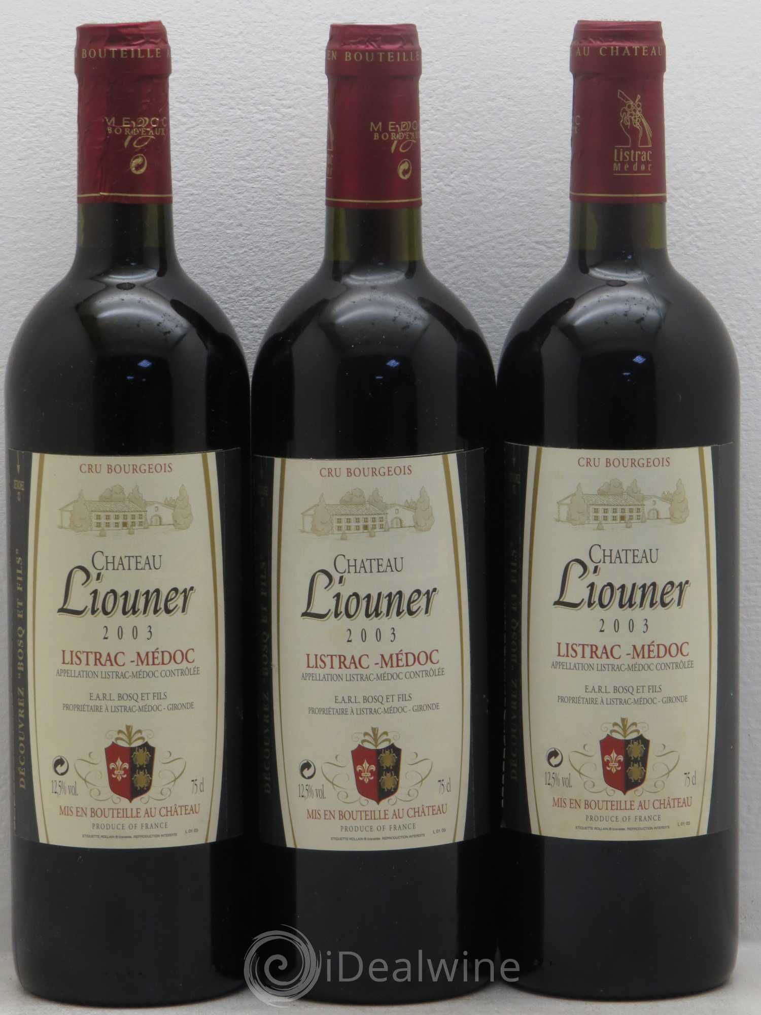 Listrac Château Liouner (sans prix de réserve) 2003 - Posten von 6 Flaschen - 2