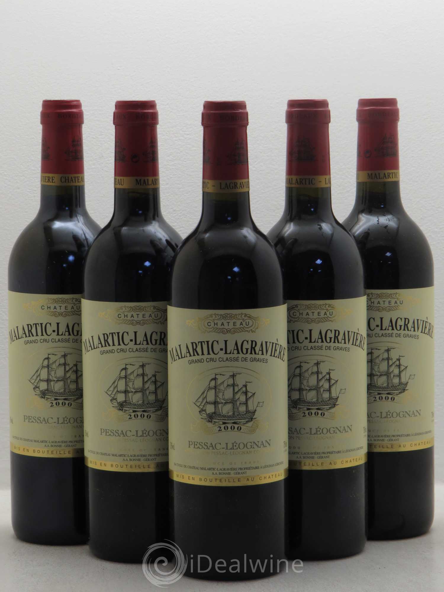 Château Malartic-Lagravière Cru Classé de Graves 2000 - Lot de 5 bouteilles - 0
