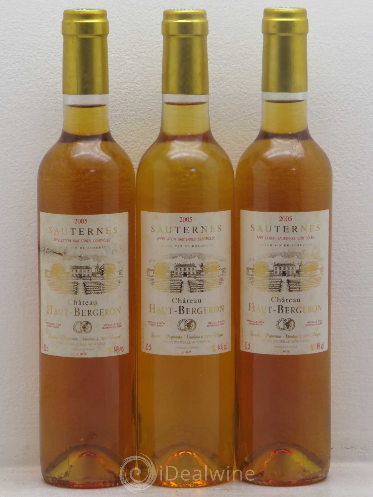 Château Haut-Bergeron 50cl (senza prezzo di riserva) 2005 - Lotto di 3 bottiglie - 0