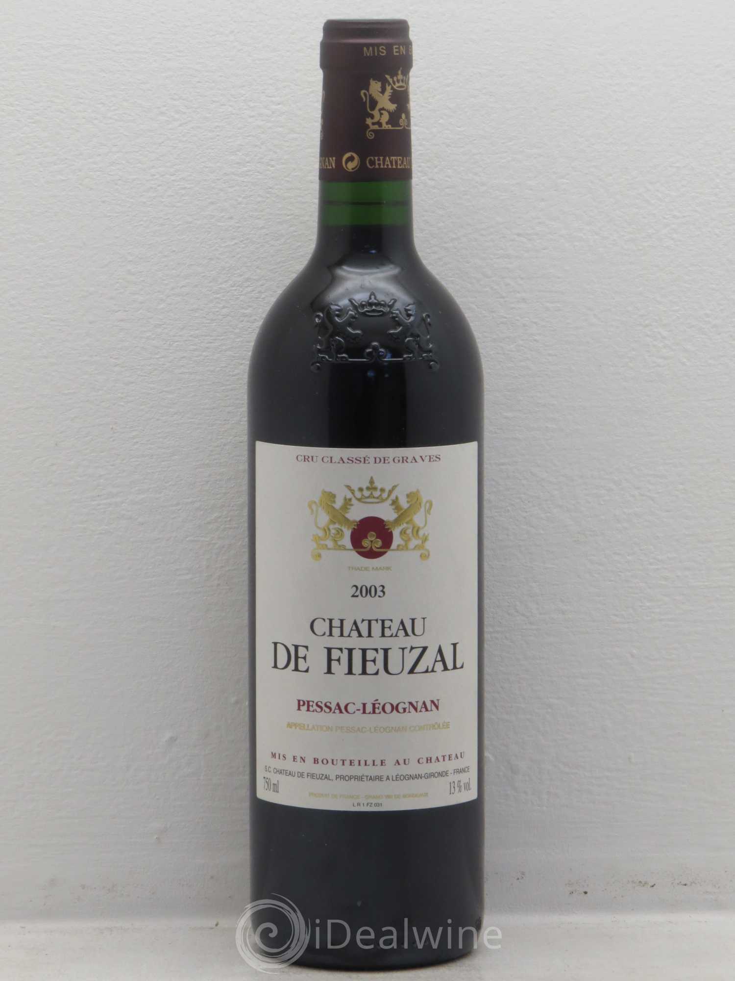 Château de Fieuzal Cru Classé de Graves 2003 - Lot de 1 bouteille - 0