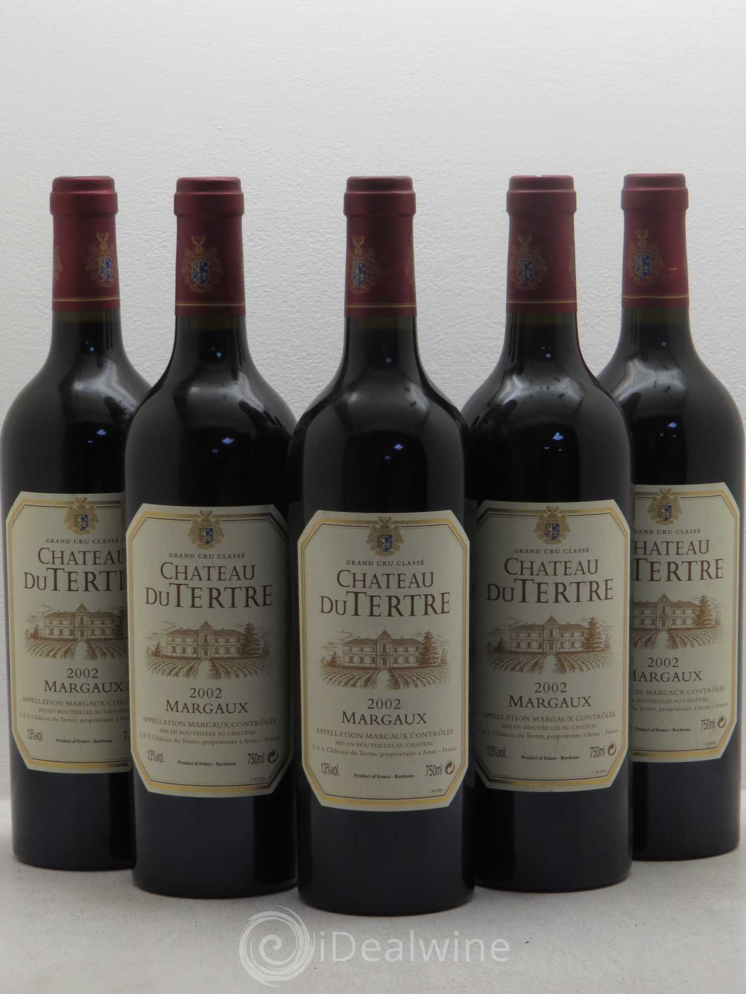Château du Tertre 5ème Grand Cru Classé 2002 - Lot de 5 bouteilles - 0