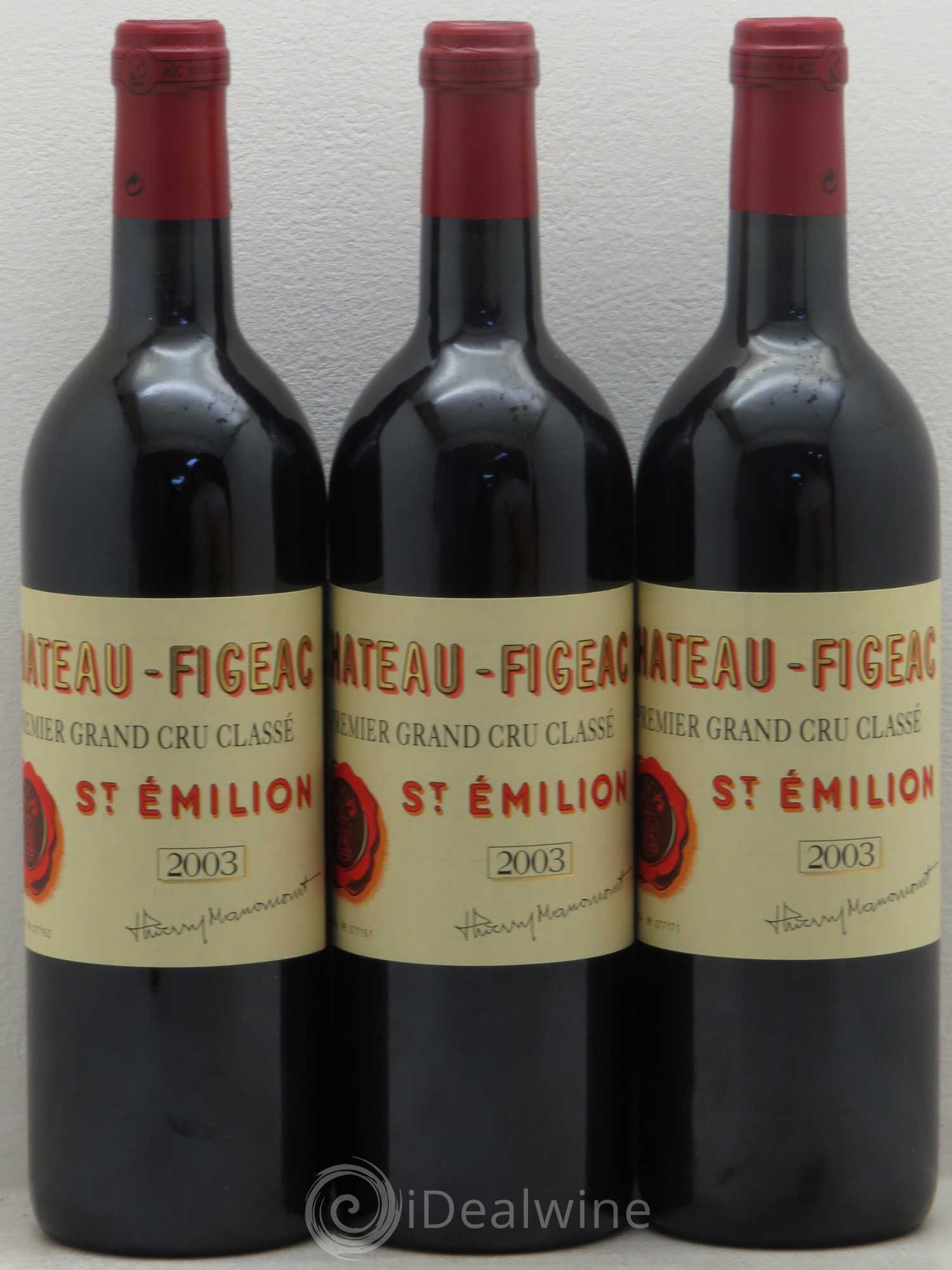 Château Figeac 1er Grand Cru Classé A 2003 - Lot de 3 bouteilles - 0