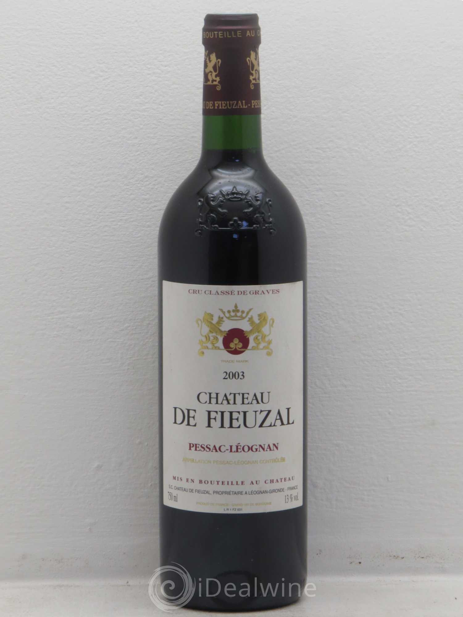 Château de Fieuzal Cru Classé de Graves 2003 - Lot de 1 bouteille - 0