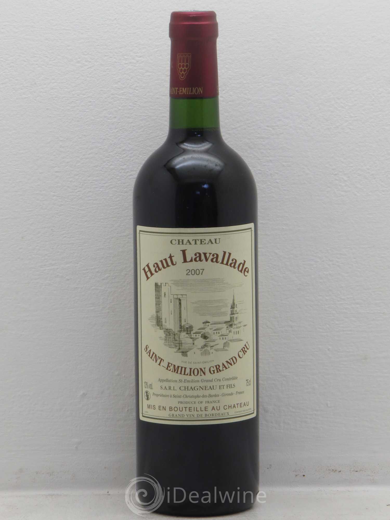 Saint-Émilion Haut Lavallade (sans prix de réserve) 2007 - Posten von 1 Flasche - 0