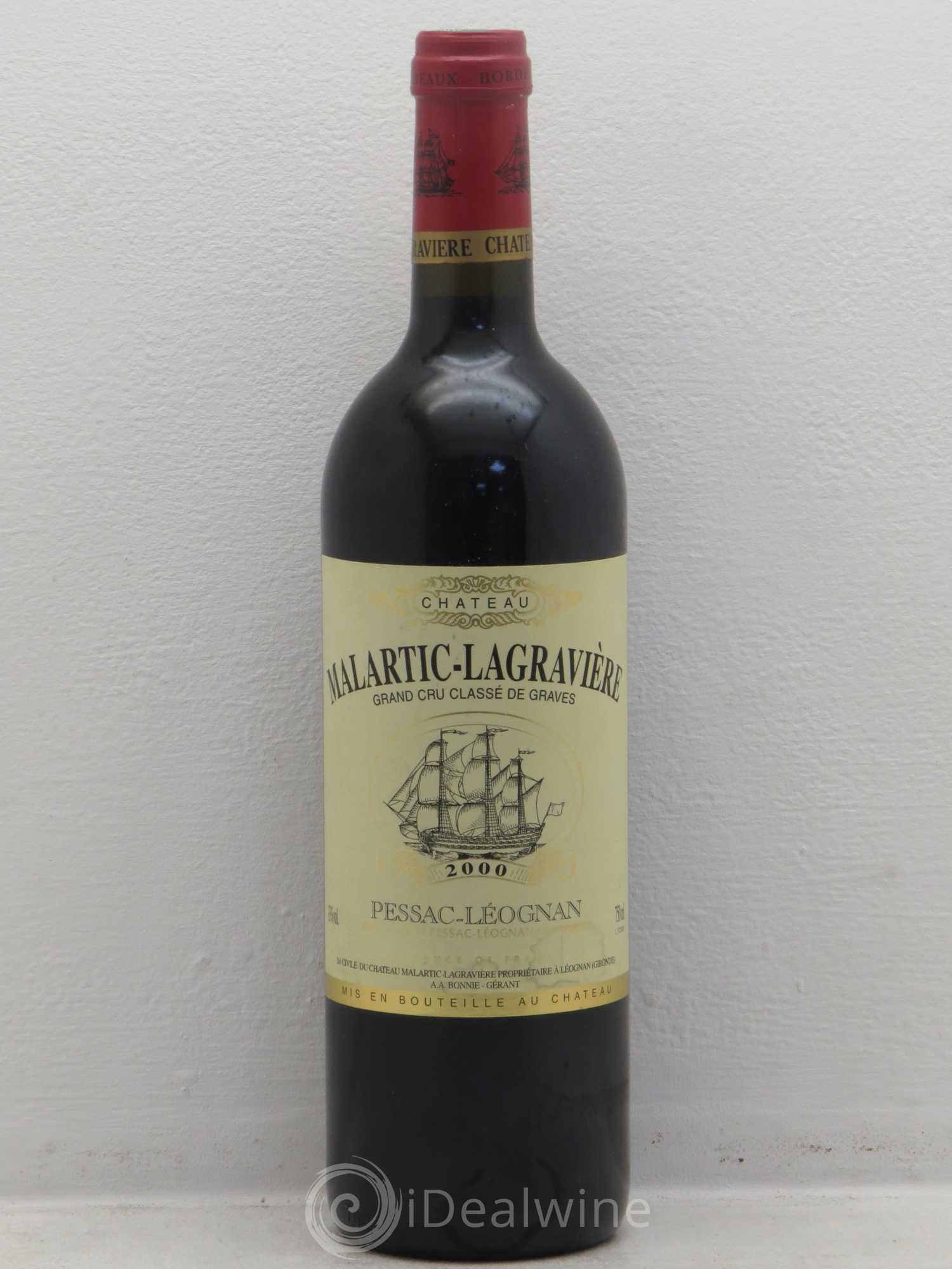 Château Malartic-Lagravière Cru Classé de Graves 2000 - Lot de 1 bouteille - 0