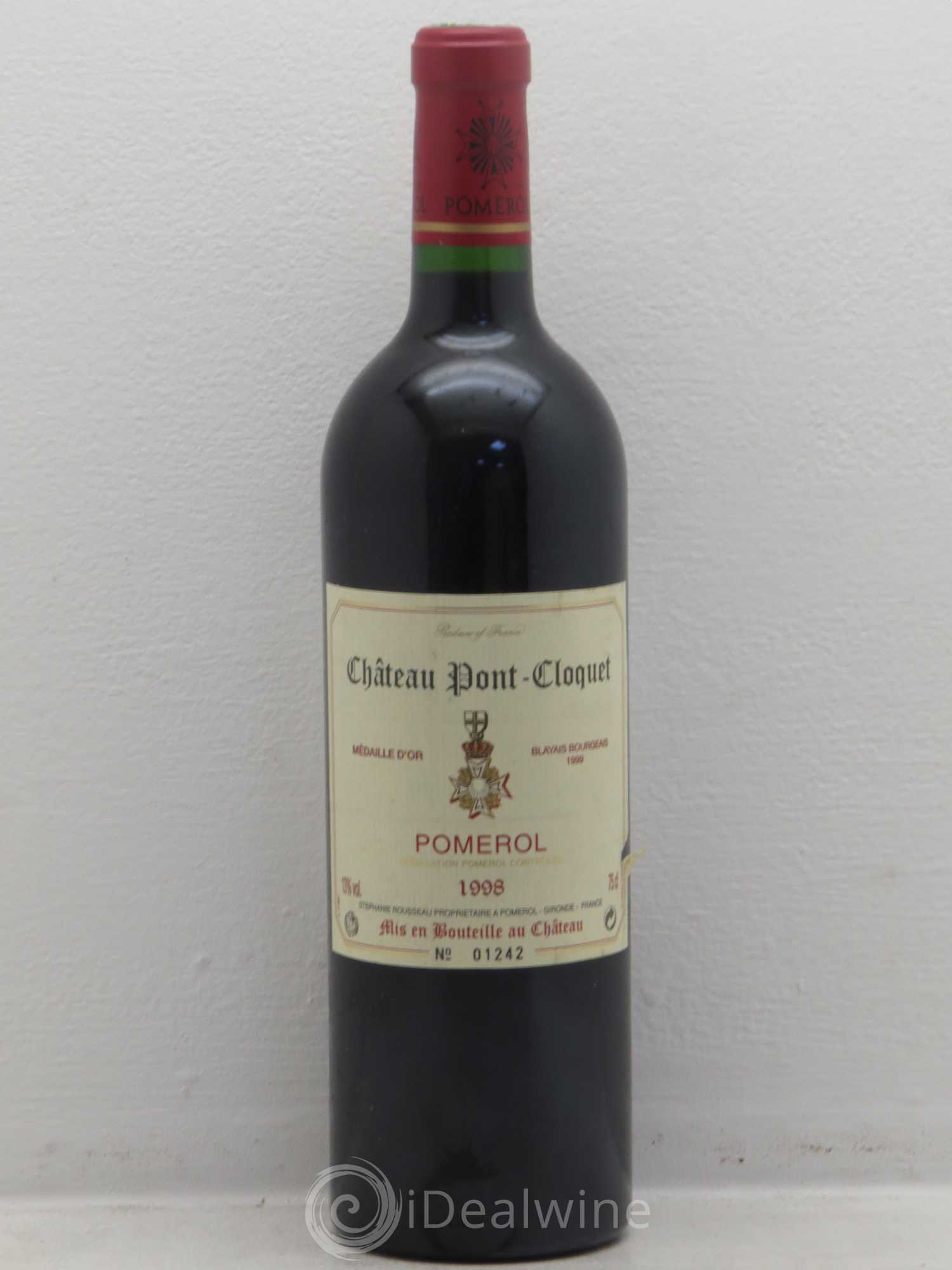 Pomerol PONT CLOQUET 1998 - Posten von 1 Flasche - 0