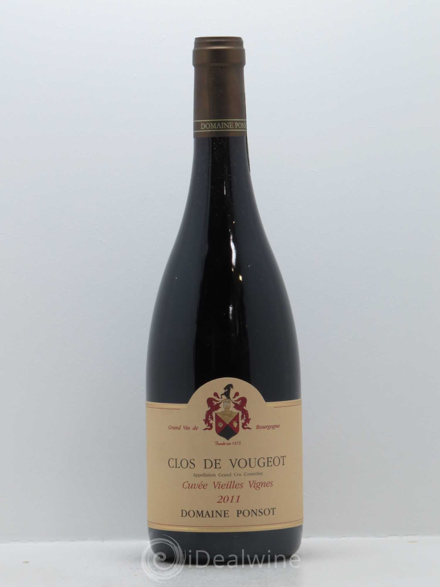 Clos de Vougeot Grand Cru Vieilles Vignes Ponsot (Domaine) 2011 - Lot de 1 bouteille - 0