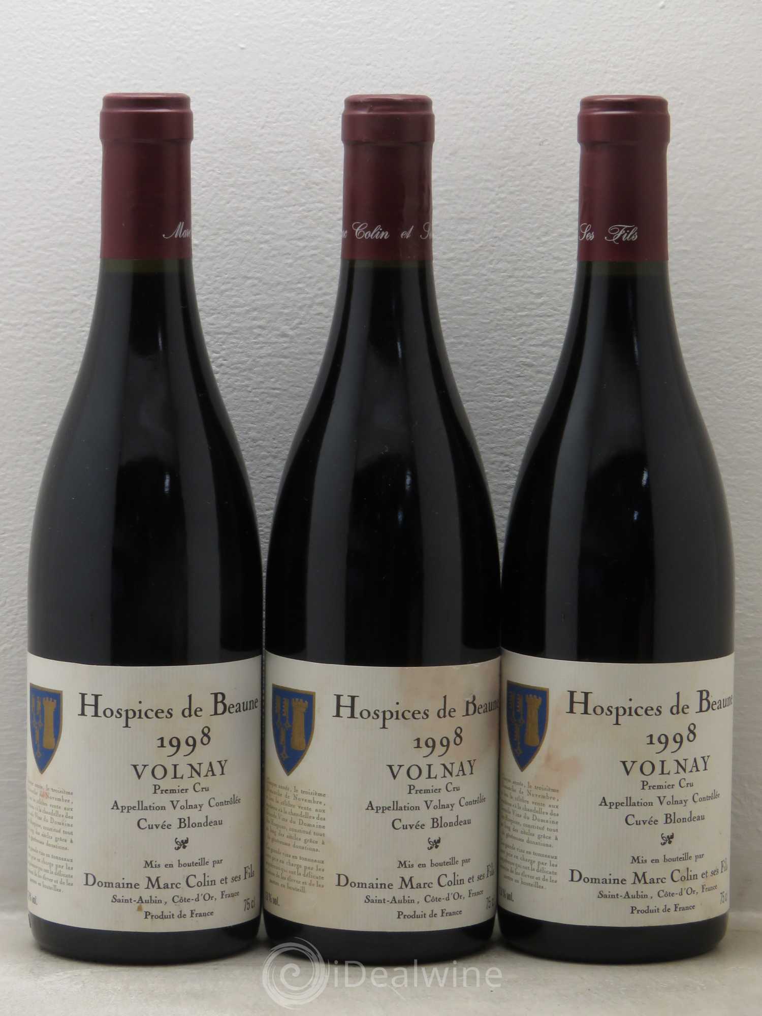 Volnay 1er Cru Hospices de Beaune Cuvée Blondeau Marc Colin 1998 - Posten von 6 Flaschen - 2