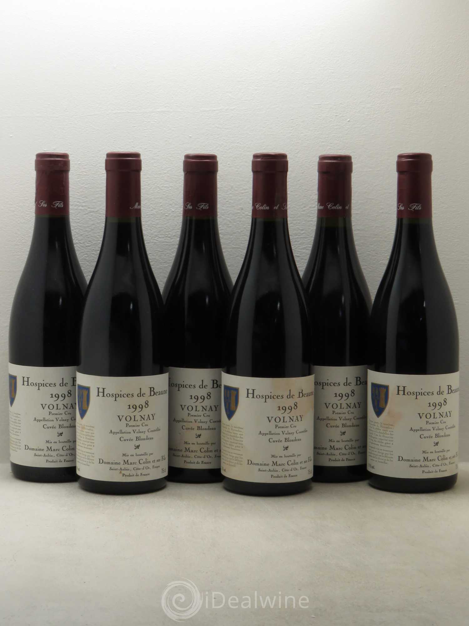 Volnay 1er Cru Hospices de Beaune Cuvée Blondeau Marc Colin 1998 - Posten von 6 Flaschen - 0