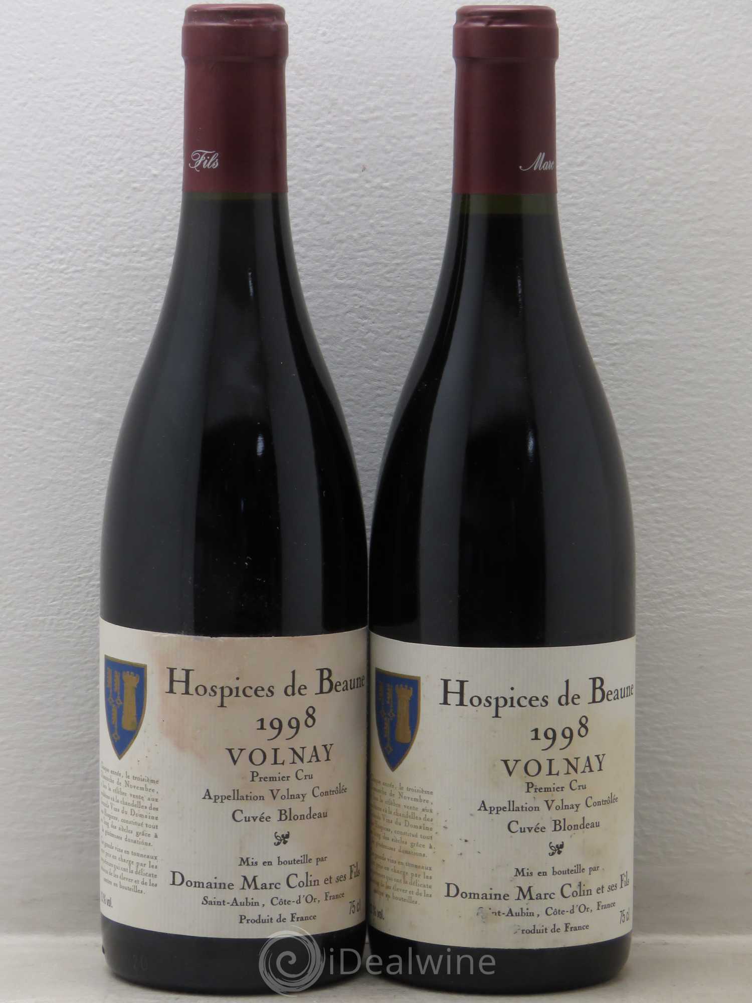 Volnay 1er Cru Hospices de Beaune Cuvée Blondeau Marc Colin 1998 - Posten von 2 Flaschen - 0