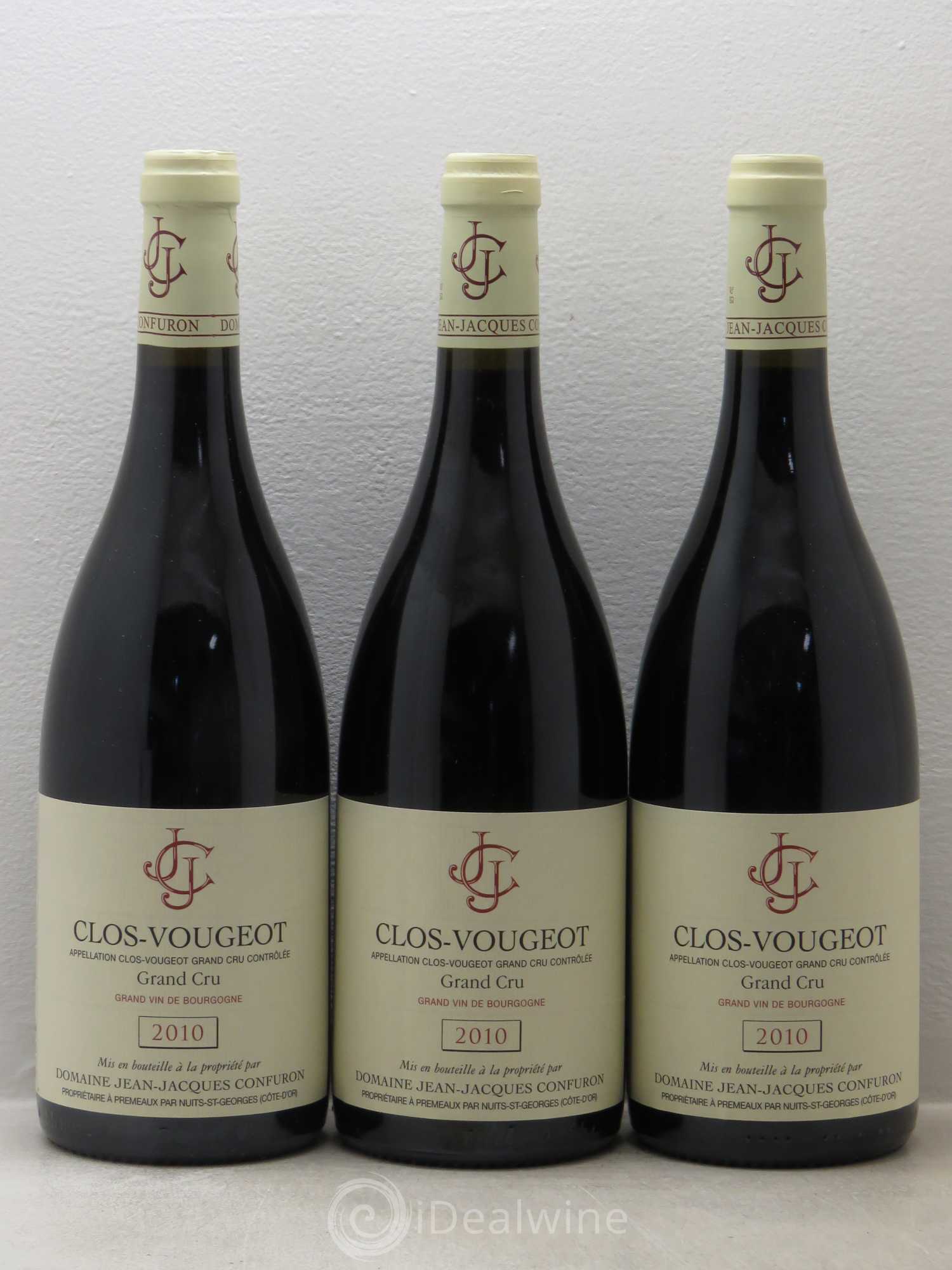 Clos de Vougeot Grand Cru Jean-Jacques Confuron 2010 - Lot de 3 bouteilles - 0