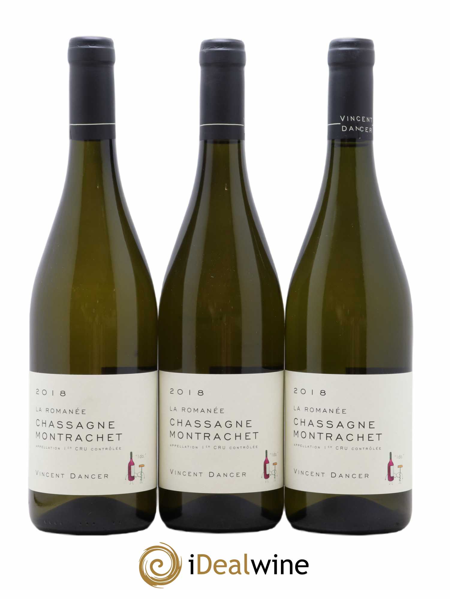 Chassagne-Montrachet 1er Cru La Romanée Vincent Dancer 2018 - Lot de 3 bouteilles - 0