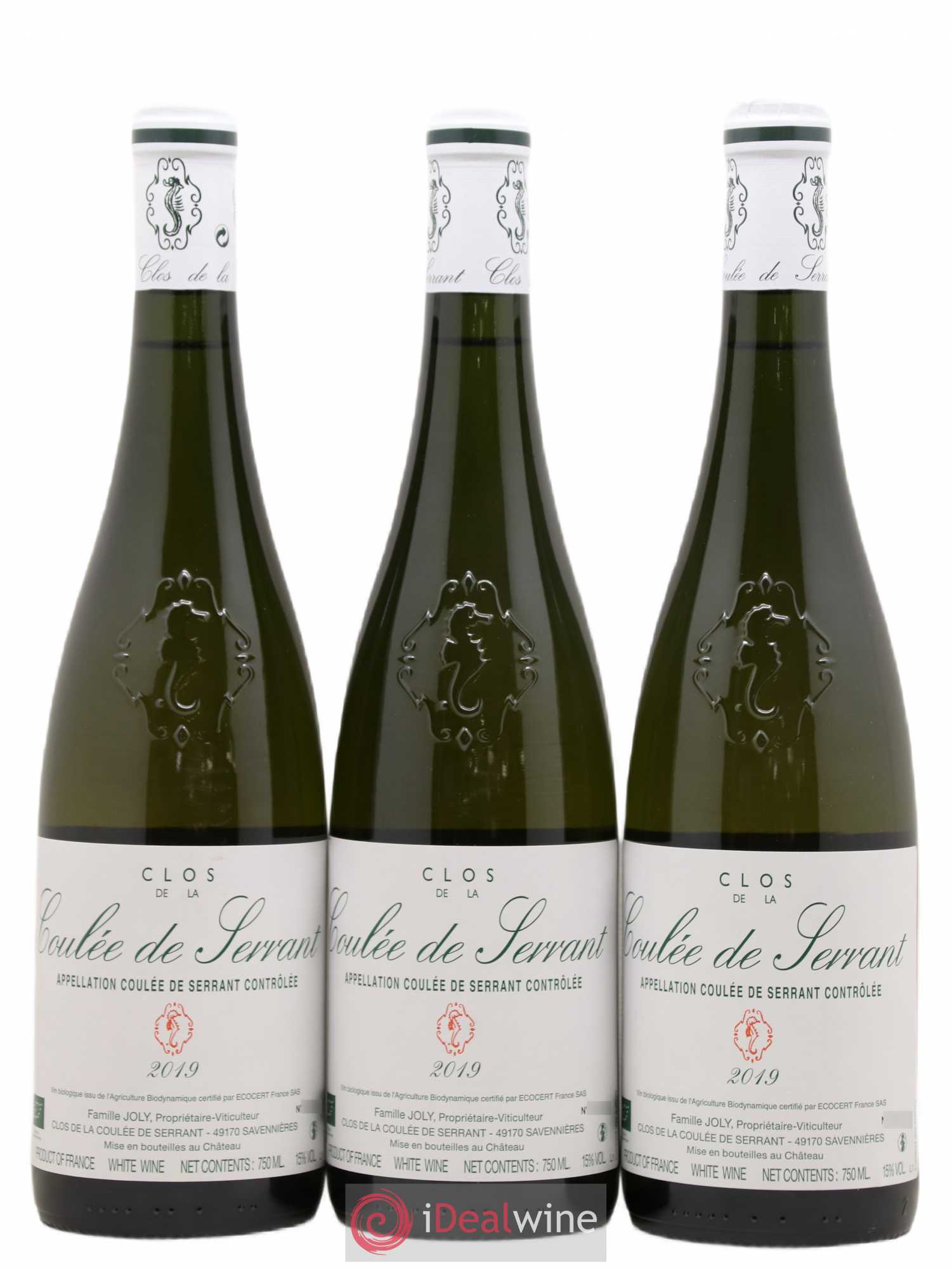 Savennières Clos de la Coulée de Serrant Vignobles de la Coulée de Serrant - Nicolas Joly (sans prix de réserve) 2019 - Lot de 3 bouteilles - 0