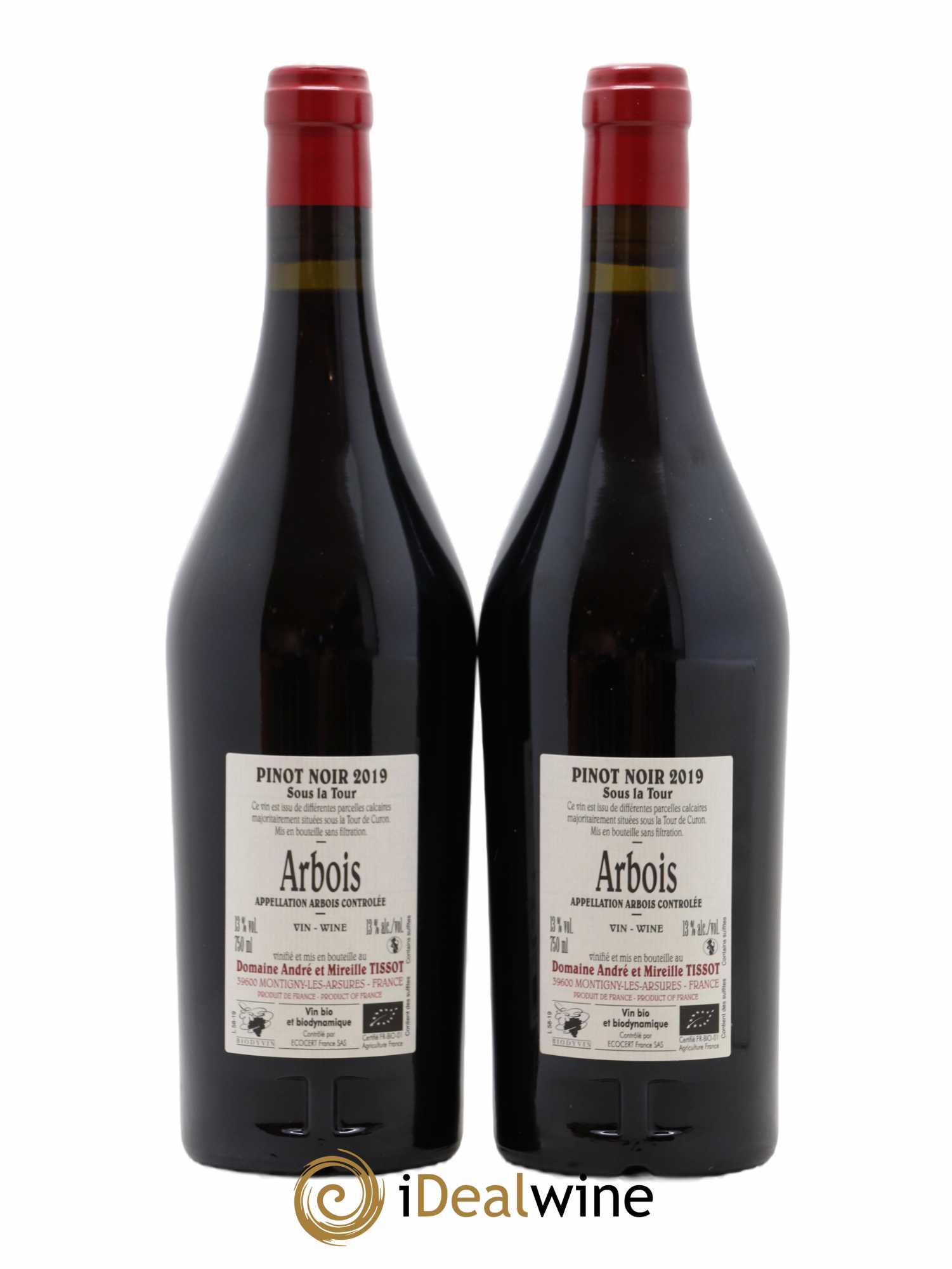 Arbois Sous la Tour Pinot Noir Bénédicte et Stéphane Tissot 2019 - Lot de 2 bouteilles - 1