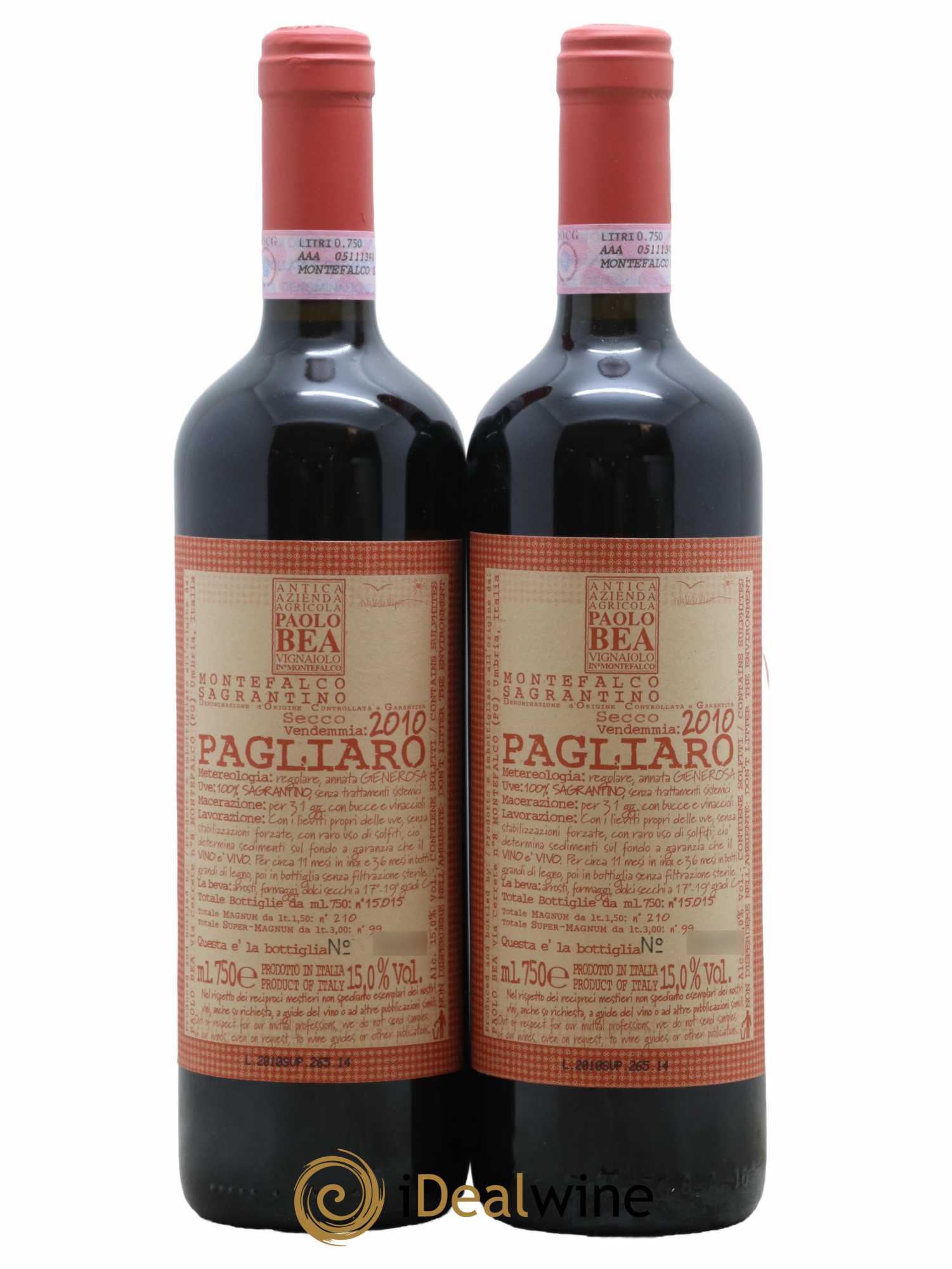 Montefalco DOC Pagliaro Paolo Bea 2010 - Lot de 2 bouteilles - 0