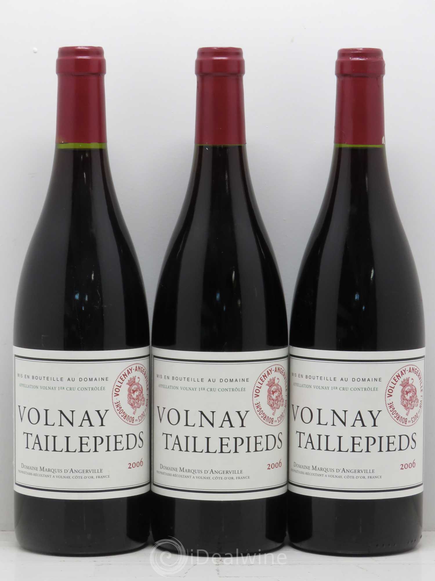 Volnay 1er Cru Taillepieds Marquis d'Angerville (Domaine) 2006 - Lot de 3 bouteilles - 0