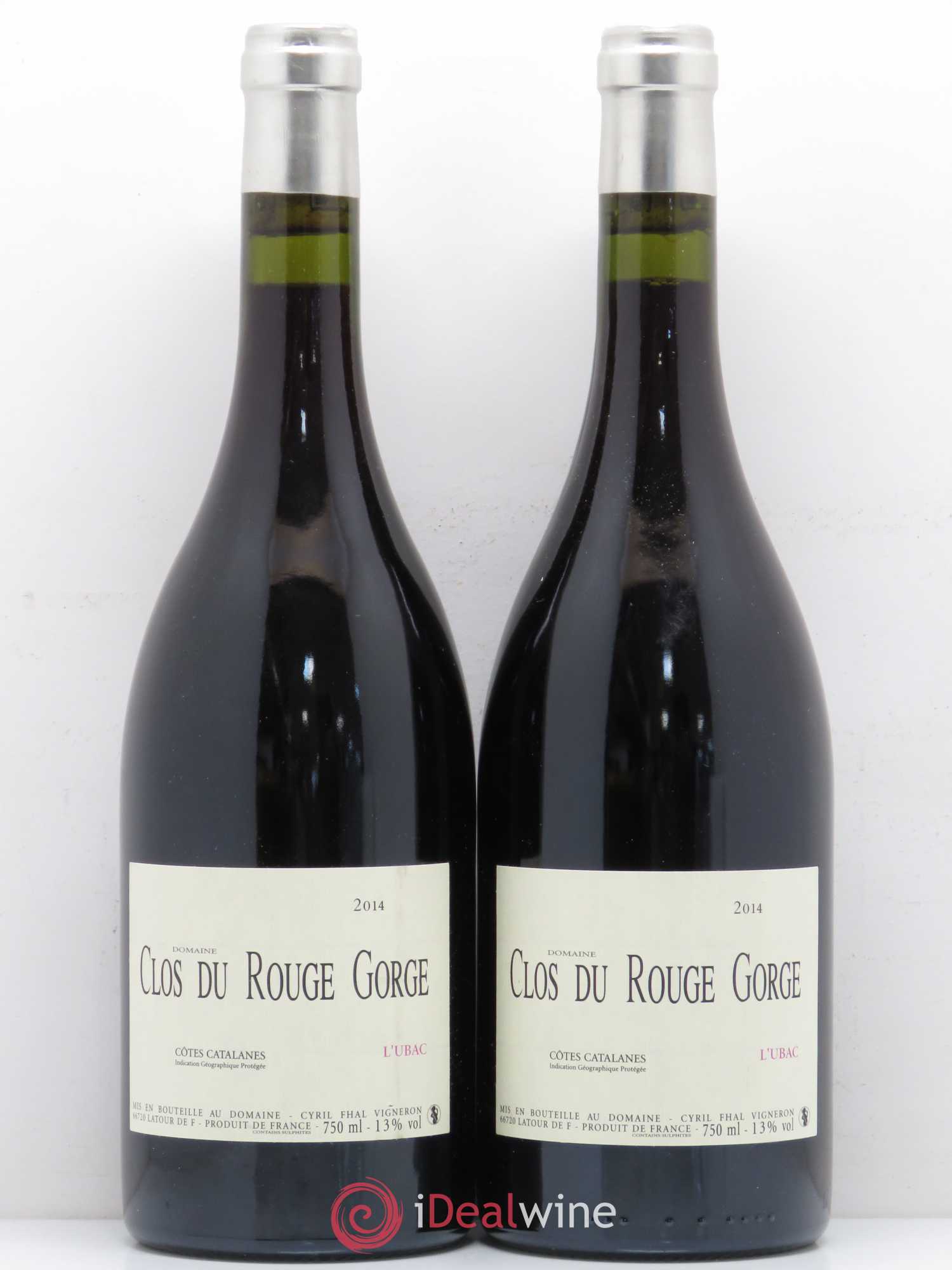 Côtes Catalanes Clos du Rouge Gorge L'Ubac Cyril Fhal 2014 - Lot de 2 bouteilles - 0