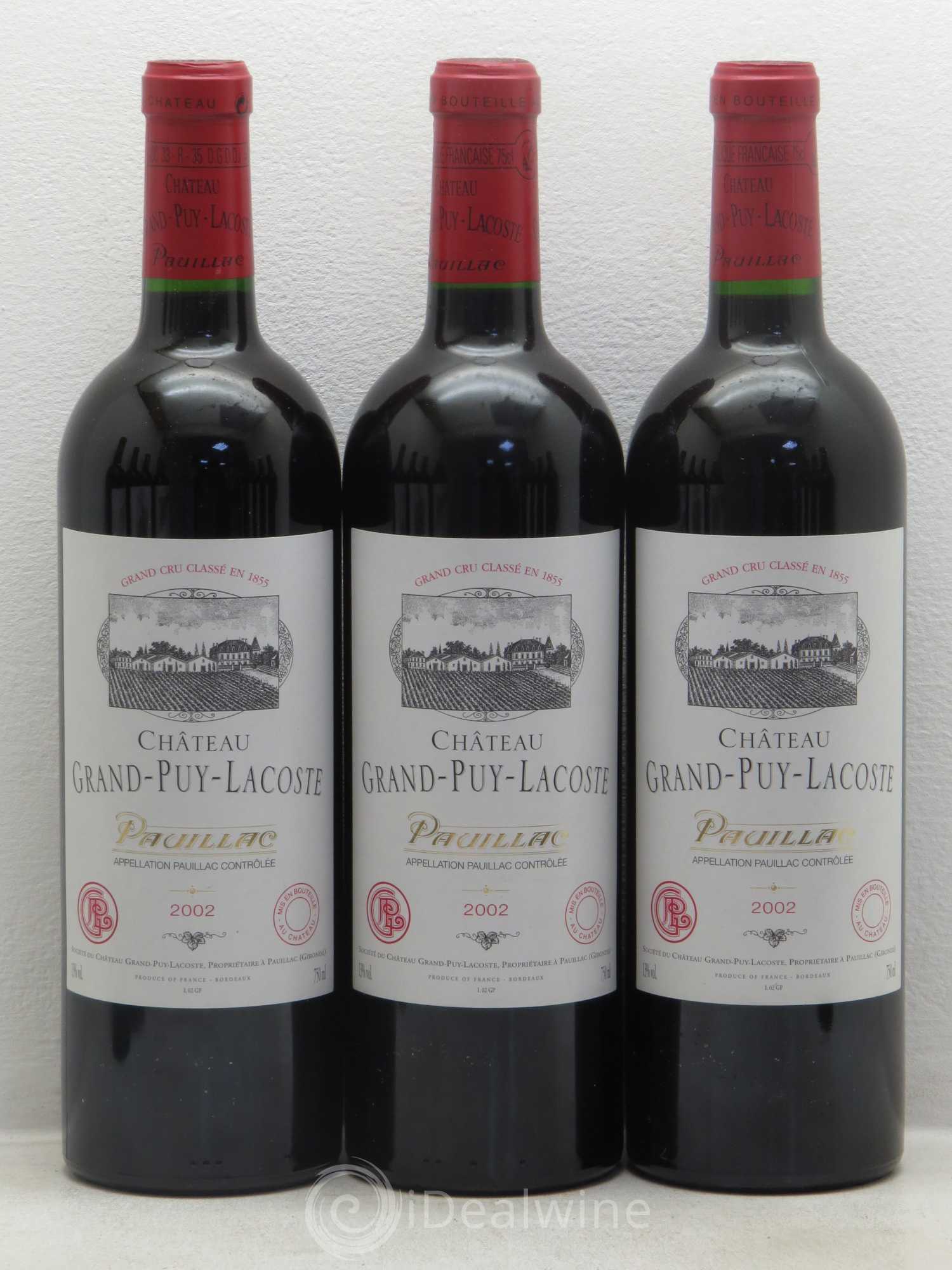 Château Grand Puy Lacoste 5ème Grand Cru Classé 2002 - Lot de 12 bouteilles - 1