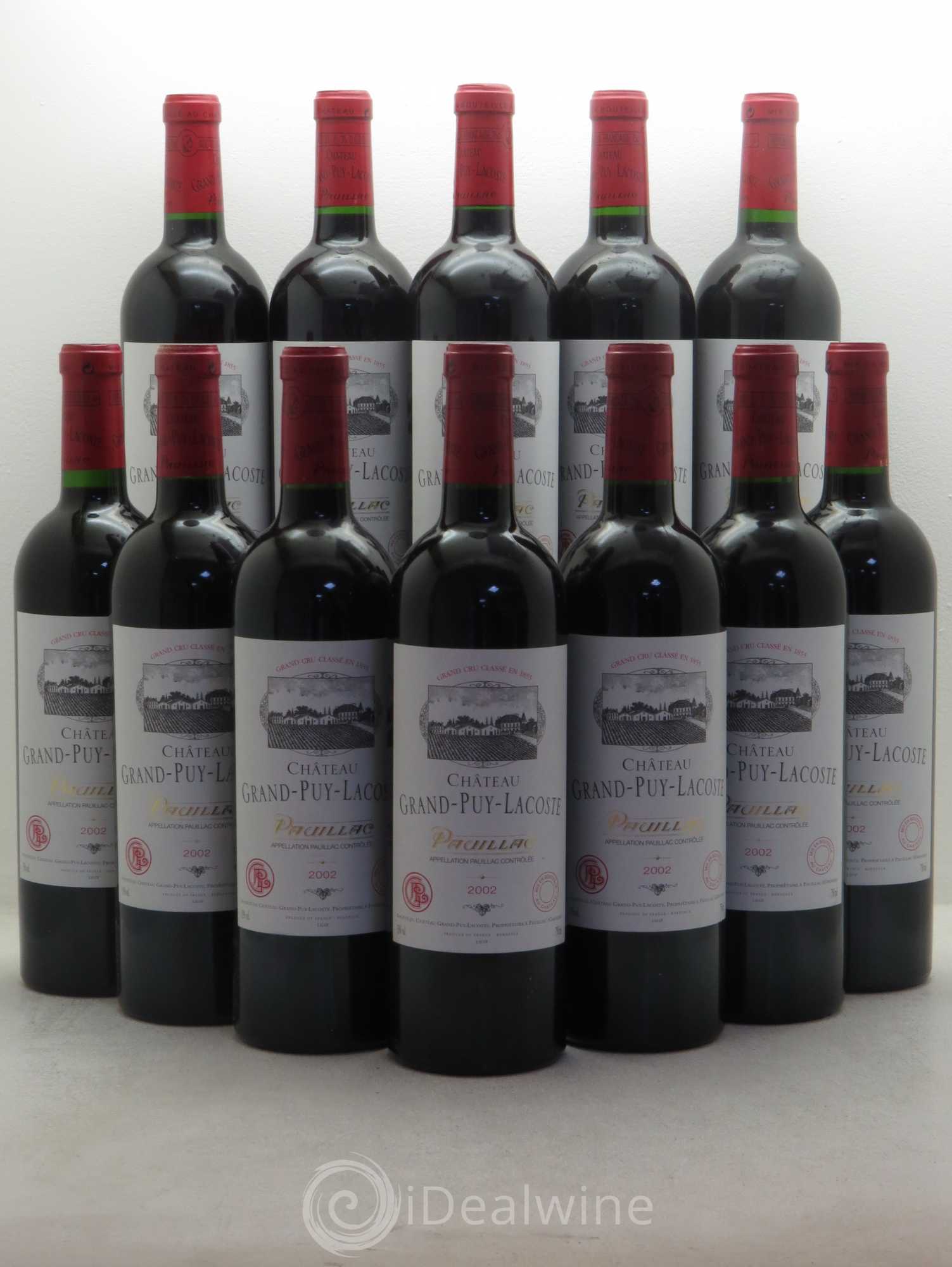 Château Grand Puy Lacoste 5ème Grand Cru Classé 2002 - Lot de 12 bouteilles - 0