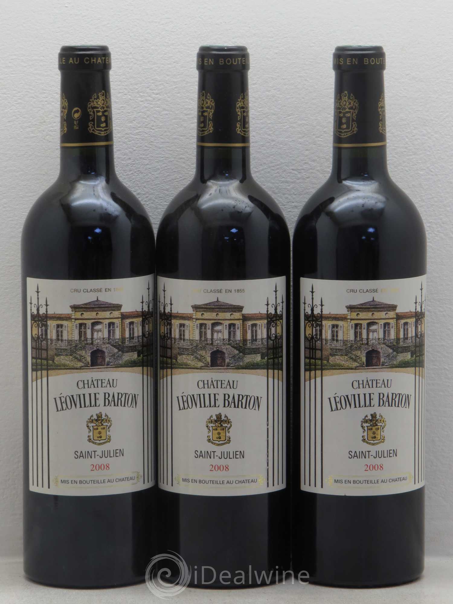 Château Léoville Barton 2ème Grand Cru Classé 2008 - Lot de 3 bouteilles - 0