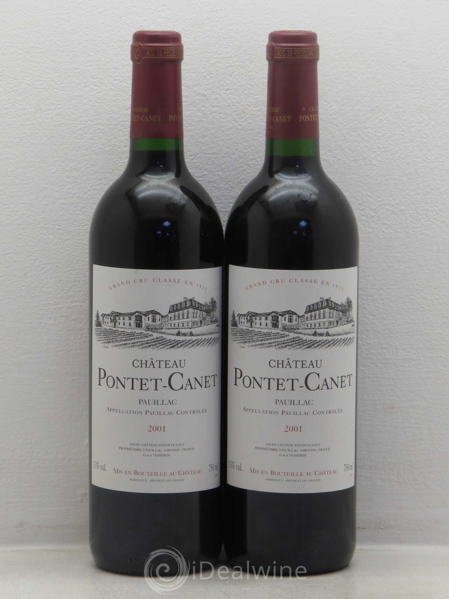 Château Pontet Canet 5ème Grand Cru Classé 2001 - Lot de 2 bouteilles - 0