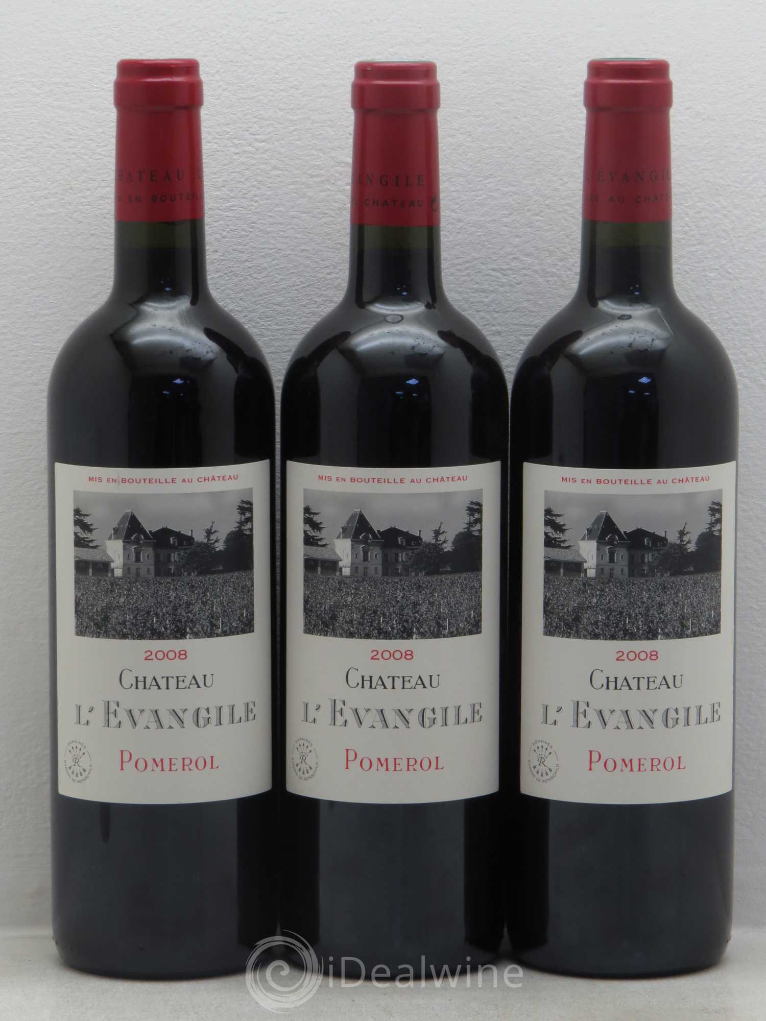 Château l' Évangile 2008 - Lot de 3 bouteilles - 0
