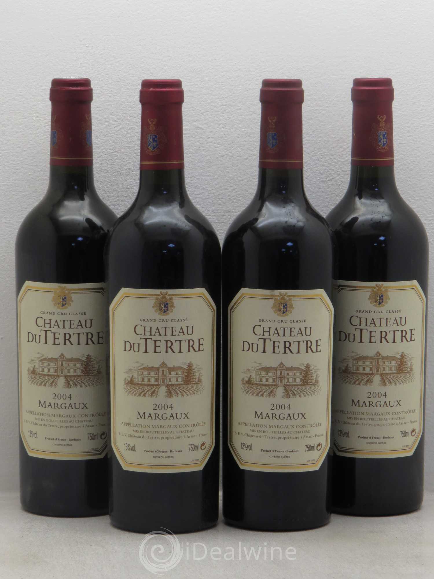 Château du Tertre 5ème Grand Cru Classé 2004 - Lot de 4 bouteilles - 0