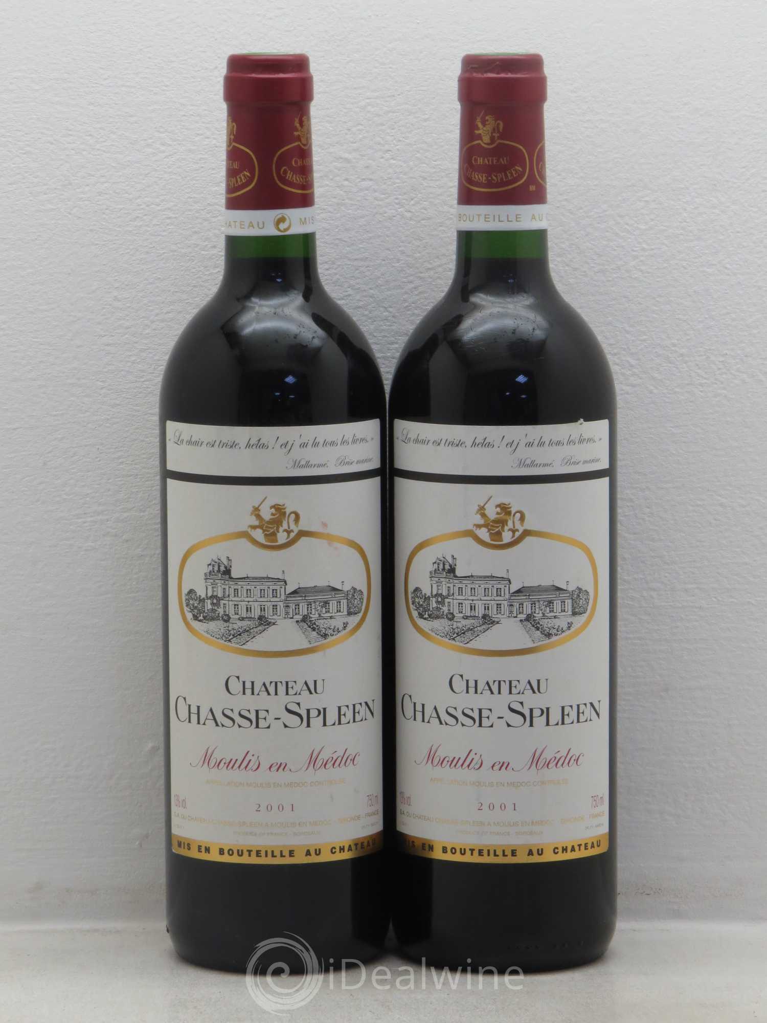 Château Chasse Spleen 2001 - Lot de 2 bouteilles - 0