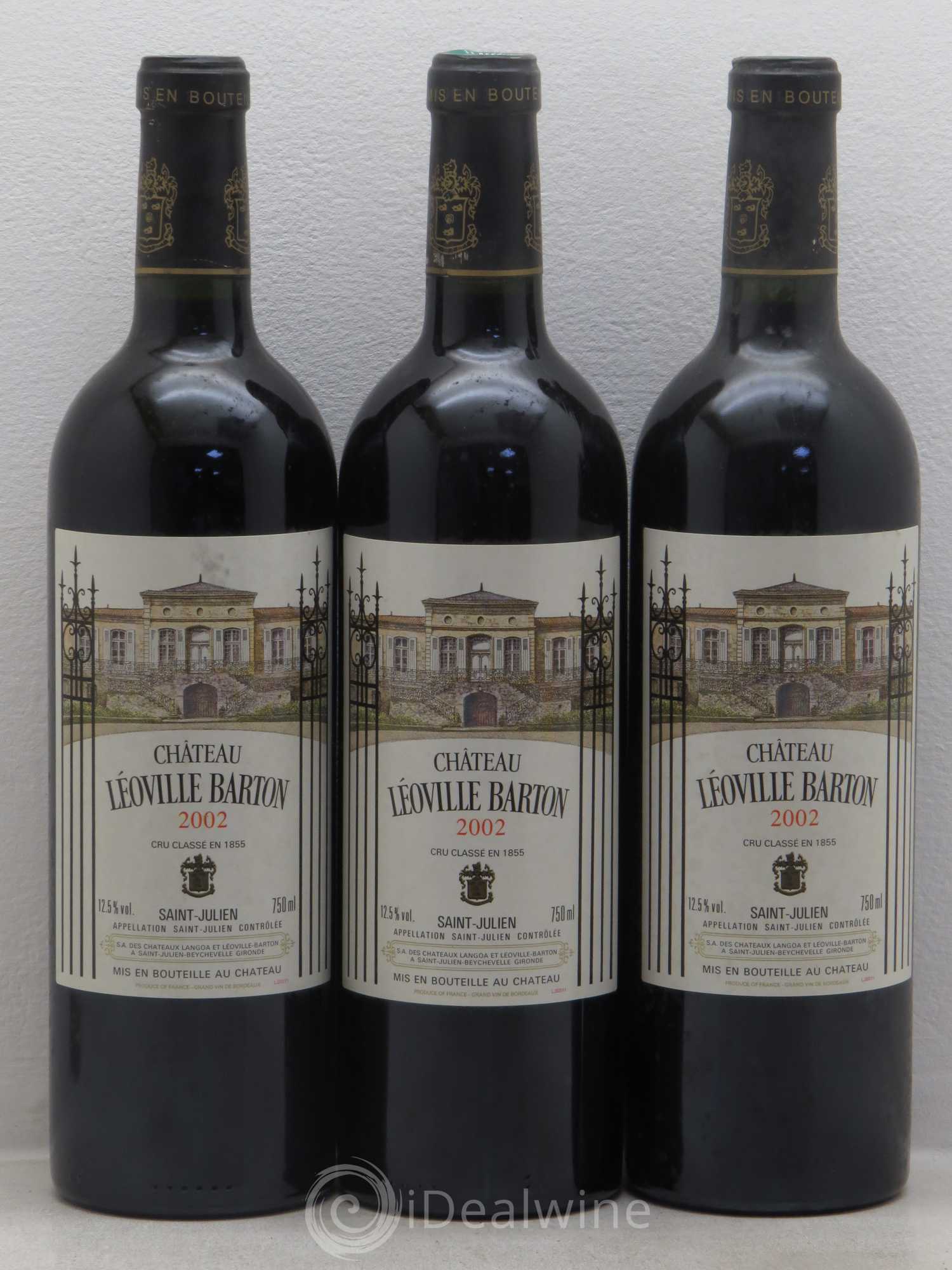Château Léoville Barton 2ème Grand Cru Classé 2002 - Lot de 3 bouteilles - 0