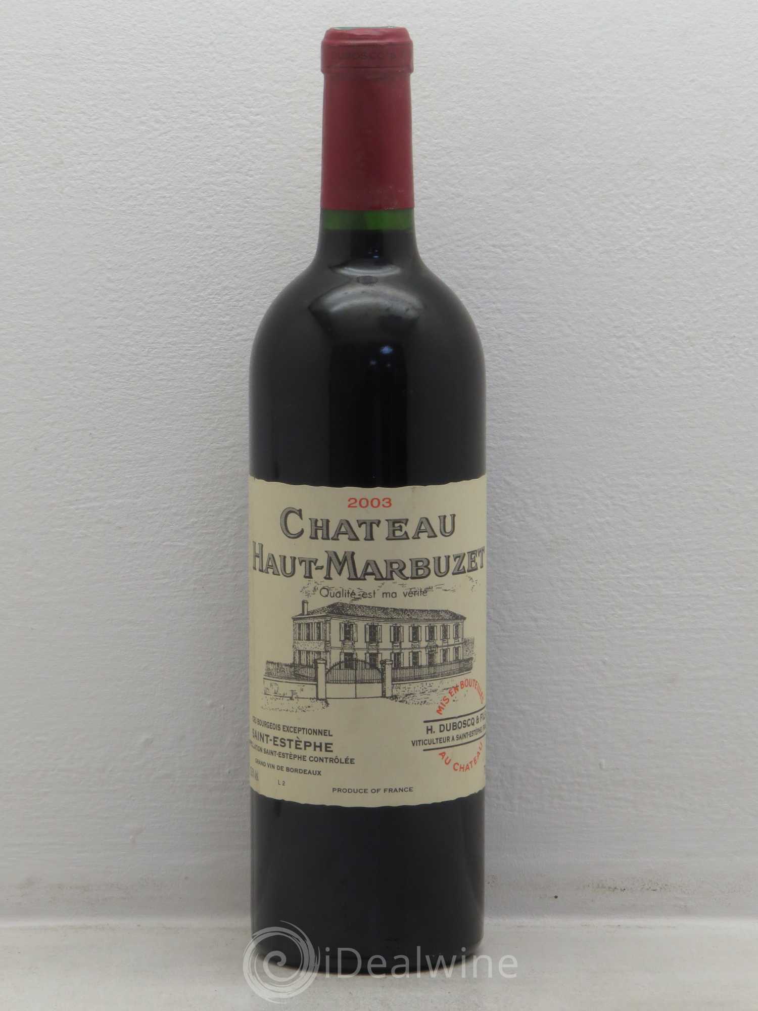 Château Haut Marbuzet 2003 - Lot de 1 bouteille - 0