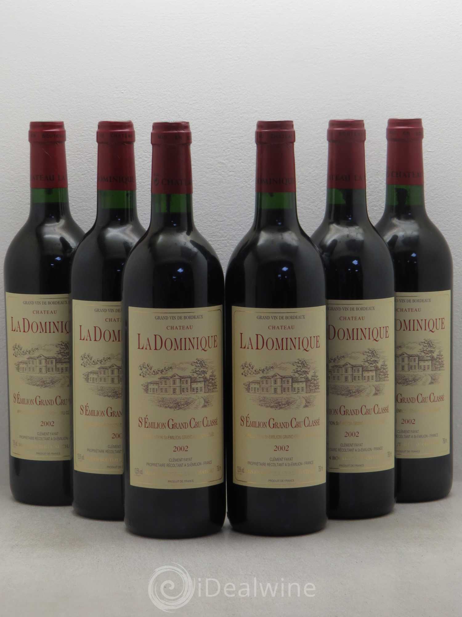 Château la Dominique Grand Cru Classé 2002 - Lot de 6 bouteilles - 0