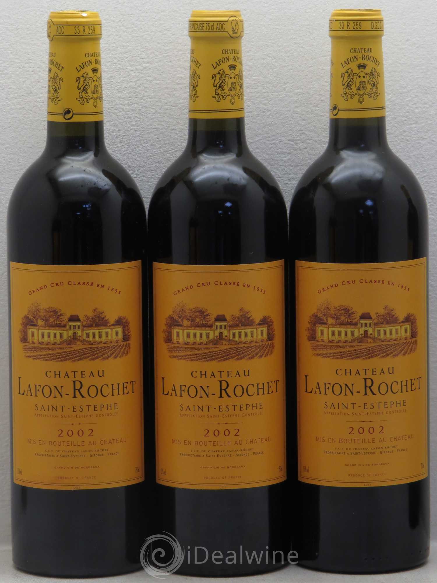 Château Lafon Rochet 4ème Grand Cru Classé 2002 - Lot de 6 bouteilles - 1
