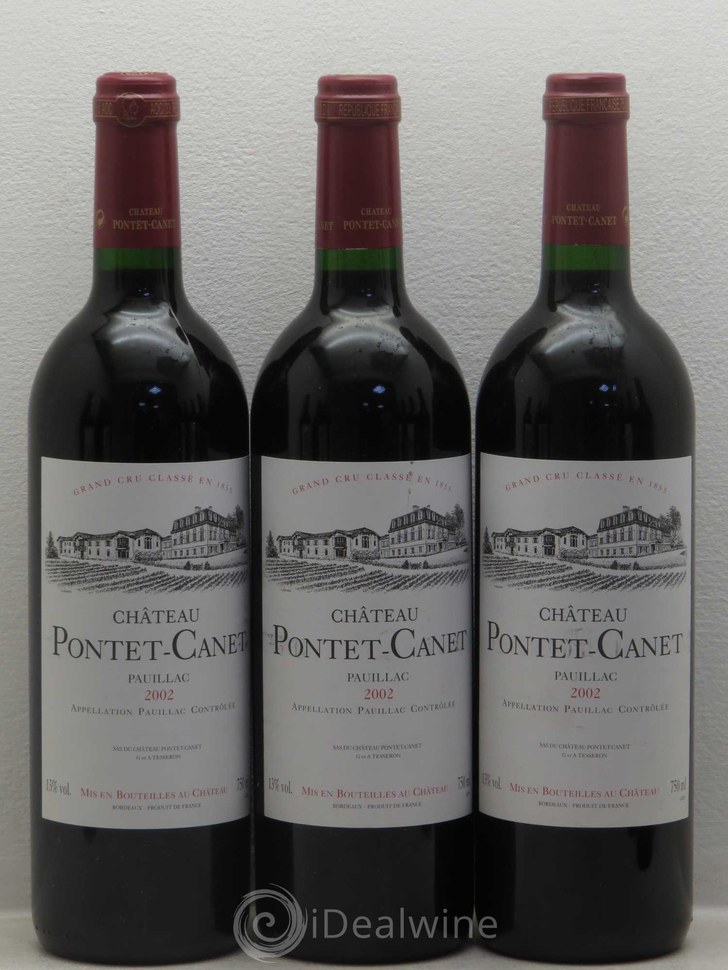 Château Pontet Canet 5ème Grand Cru Classé 2002 - Lot de 12 bouteilles - 1