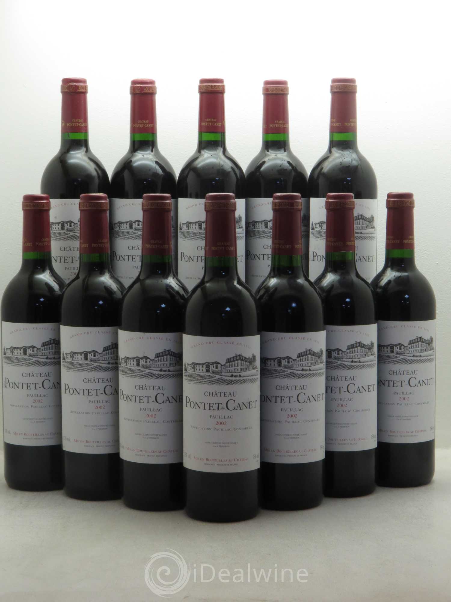 Château Pontet Canet 5ème Grand Cru Classé 2002 - Lot de 12 bouteilles - 0