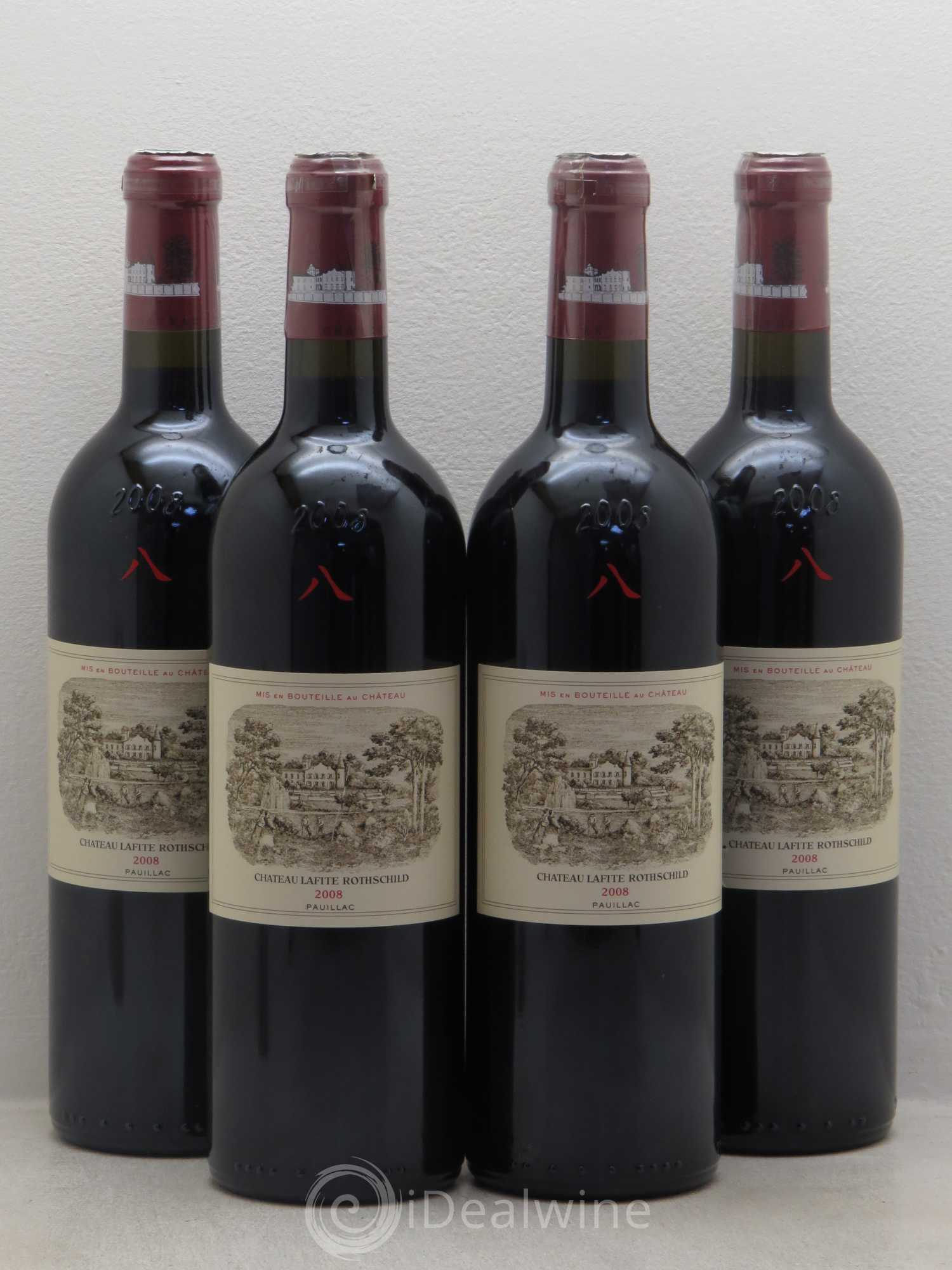 Château Lafite Rothschild 1er Grand Cru Classé 2008 - Lot de 4 bouteilles - 0