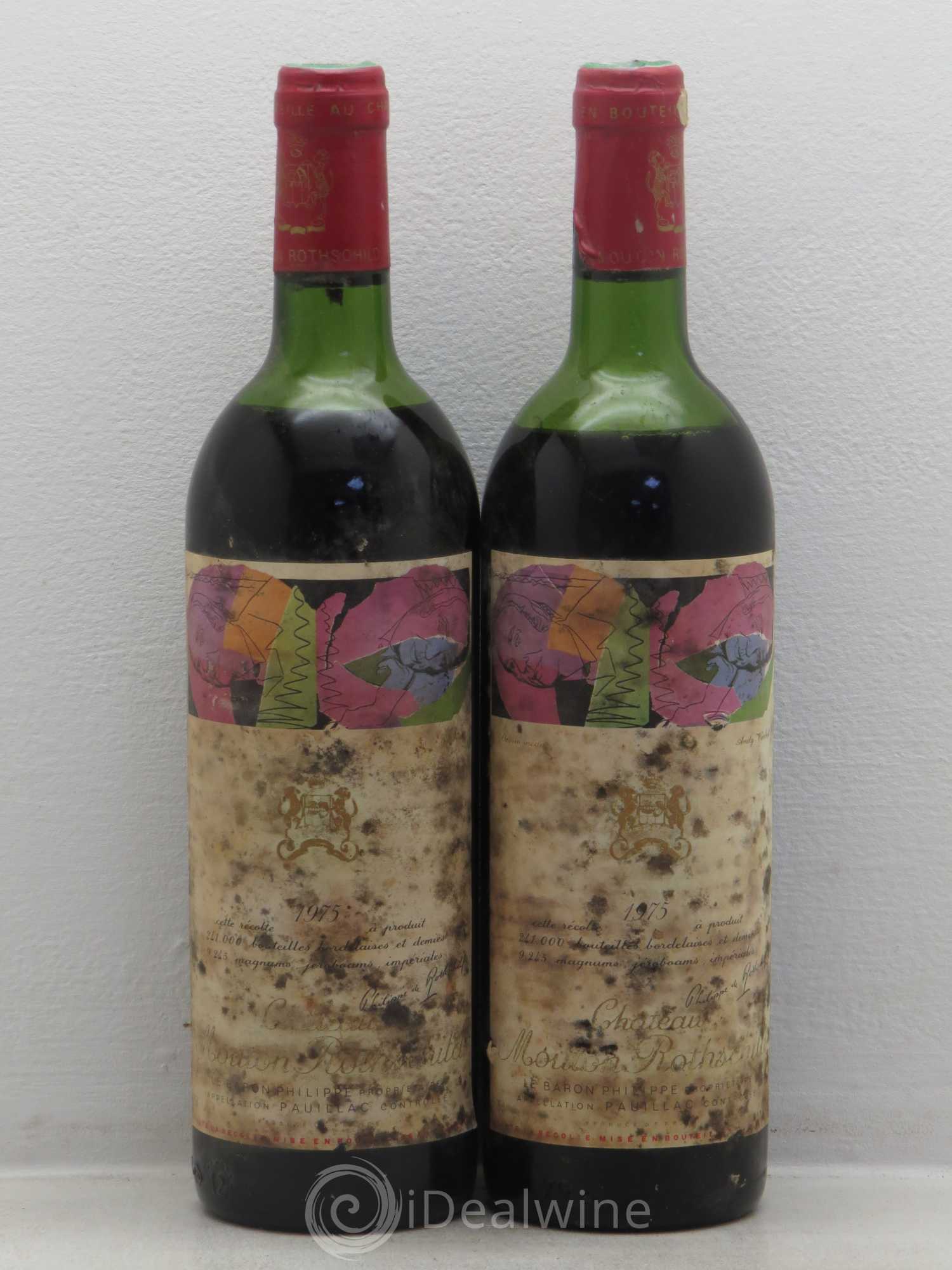 Château Mouton Rothschild 1er Grand Cru Classé 1975 - Lot de 2 bouteilles - 0