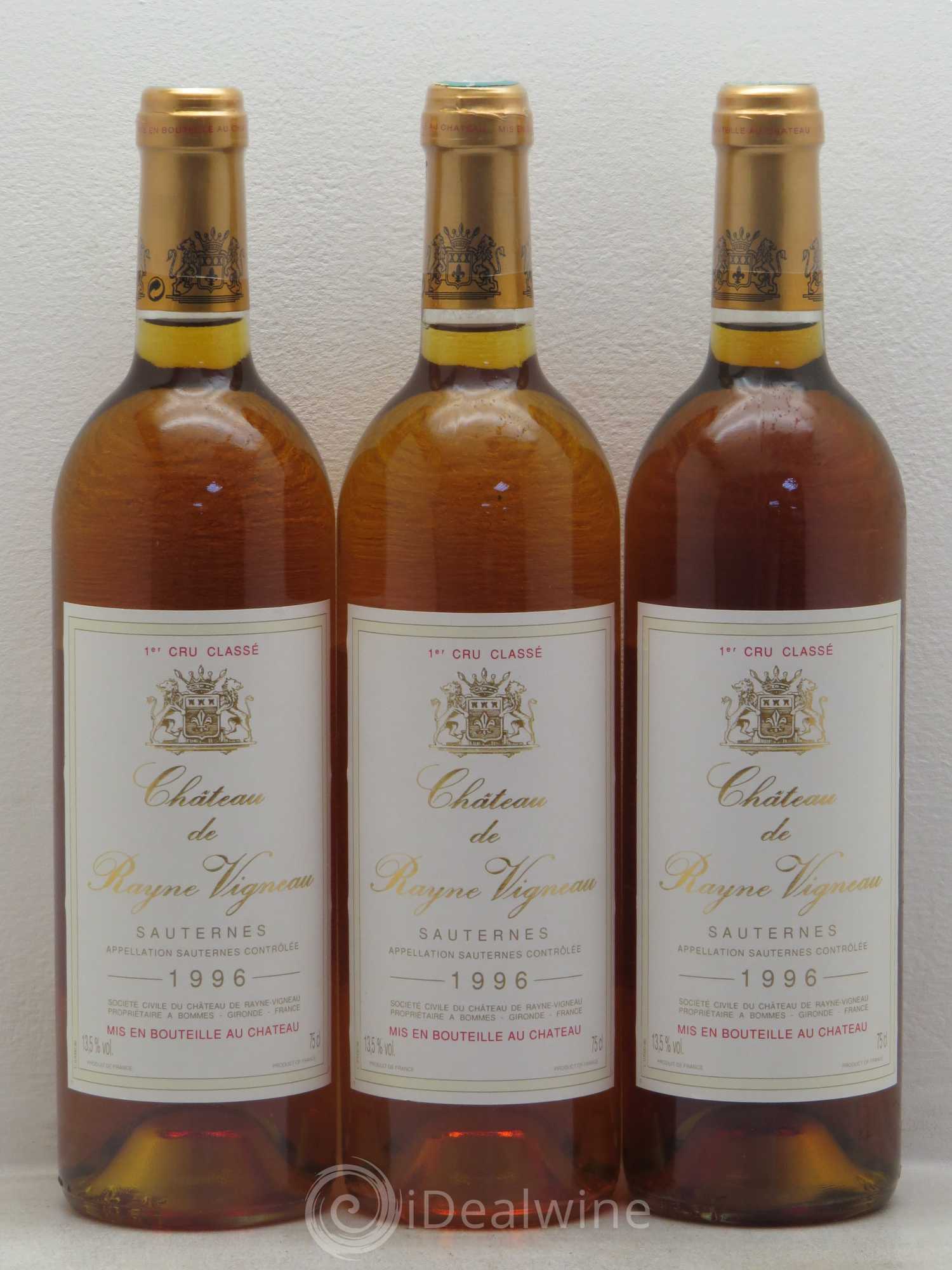 Château de Rayne Vigneau 1er Grand Cru Classé 1996 - Lotto di 3 bottiglie - 0