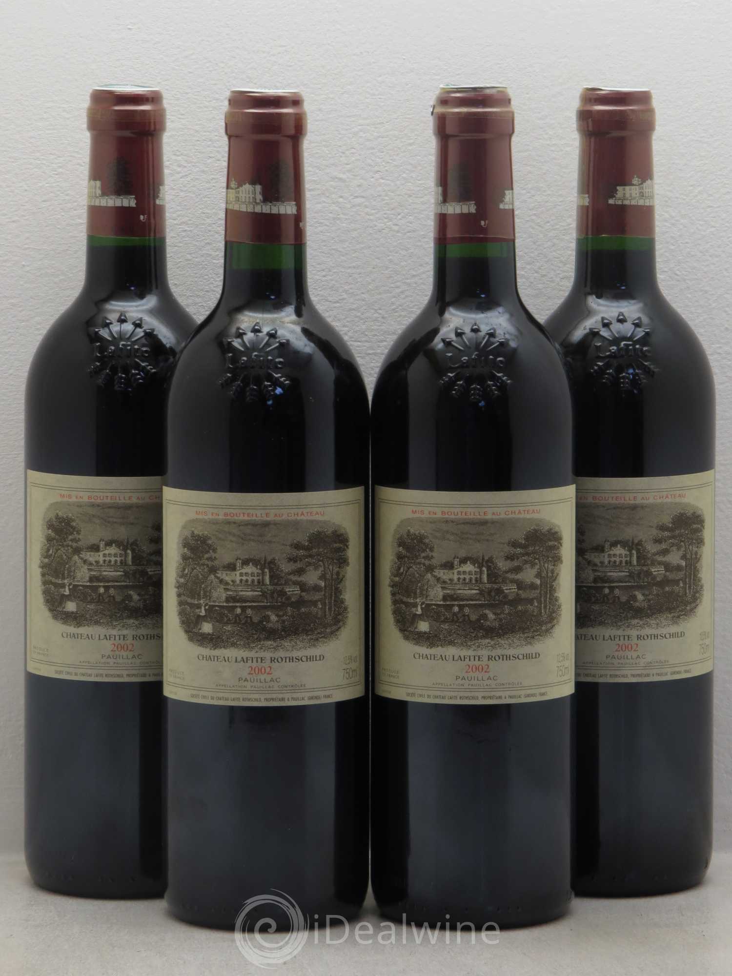 Château Lafite Rothschild 1er Grand Cru Classé 2002 - Lot de 4 bouteilles - 0