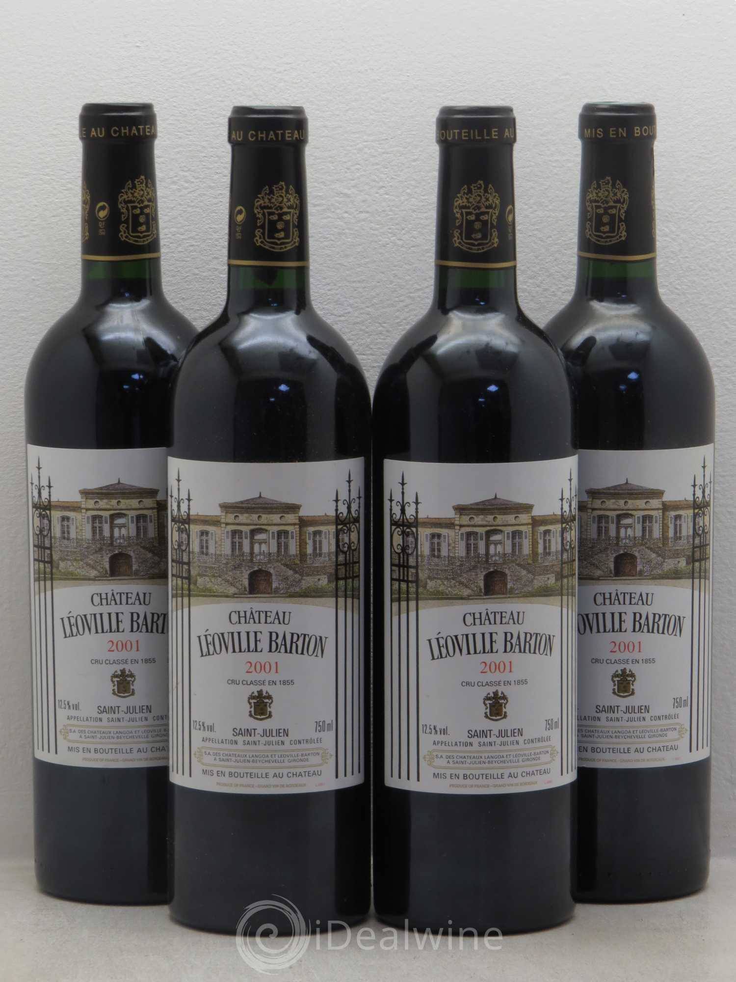 Château Léoville Barton 2ème Grand Cru Classé 2001 - Lot de 4 bouteilles - 0
