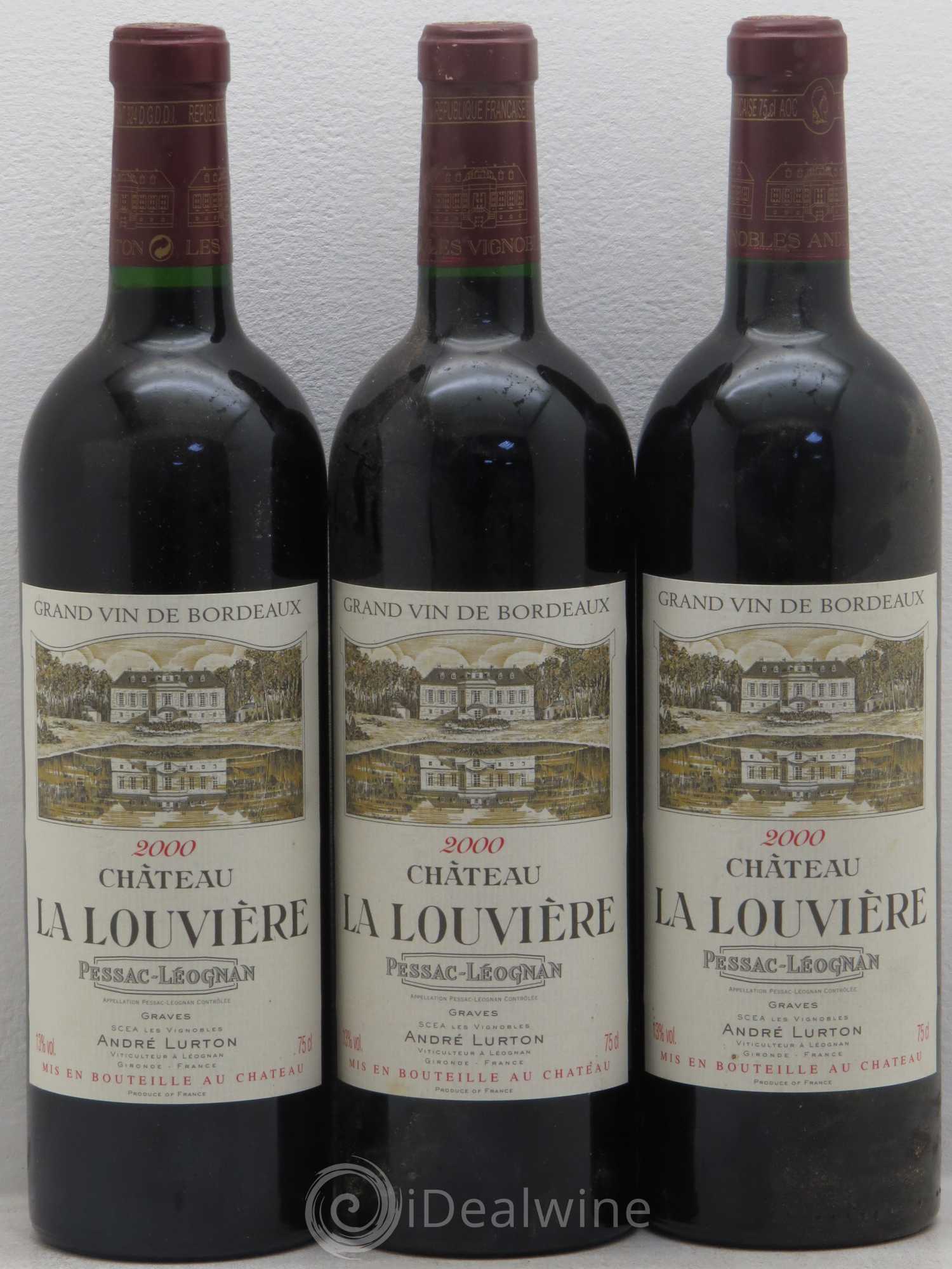 Château la Louvière 2000 - Lot de 3 bouteilles - 0