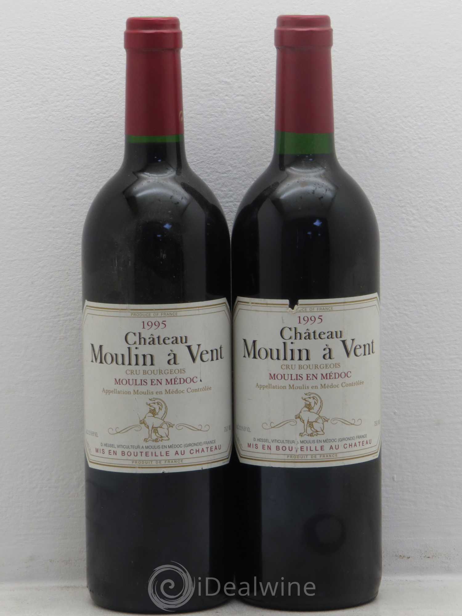Château Moulin à Vent Cru Bourgeois 1995 - Lot de 2 bouteilles - 0