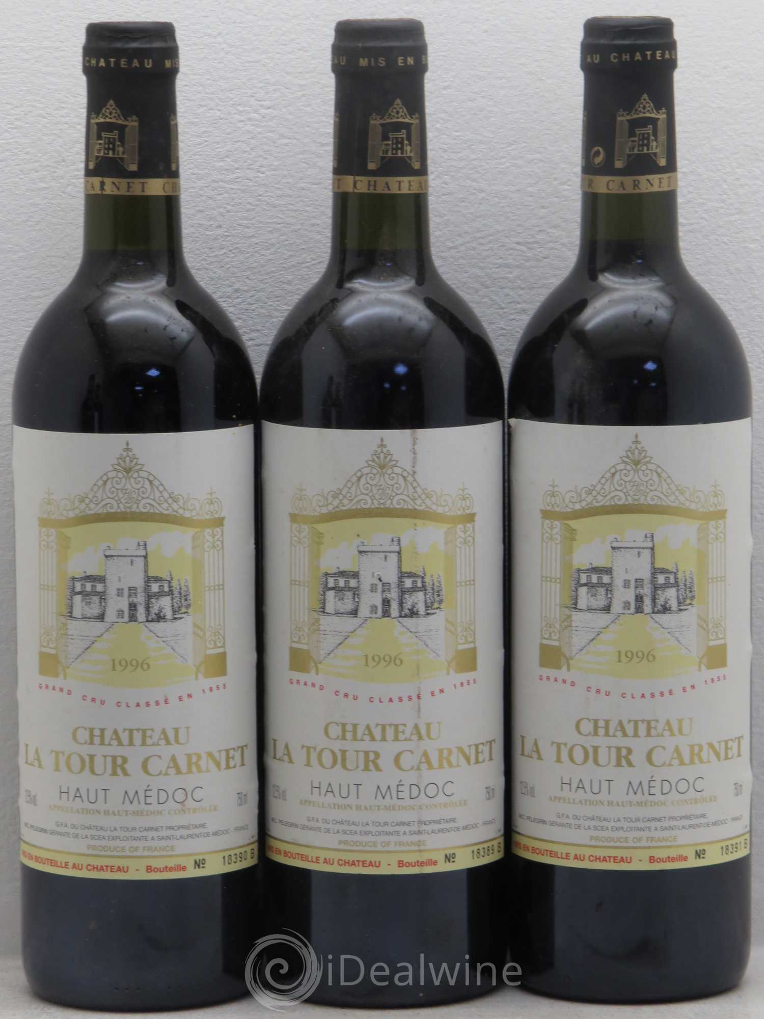 Château la Tour Carnet 4ème Grand Cru Classé 1996 - Lotto di 5 bottiglie - 1