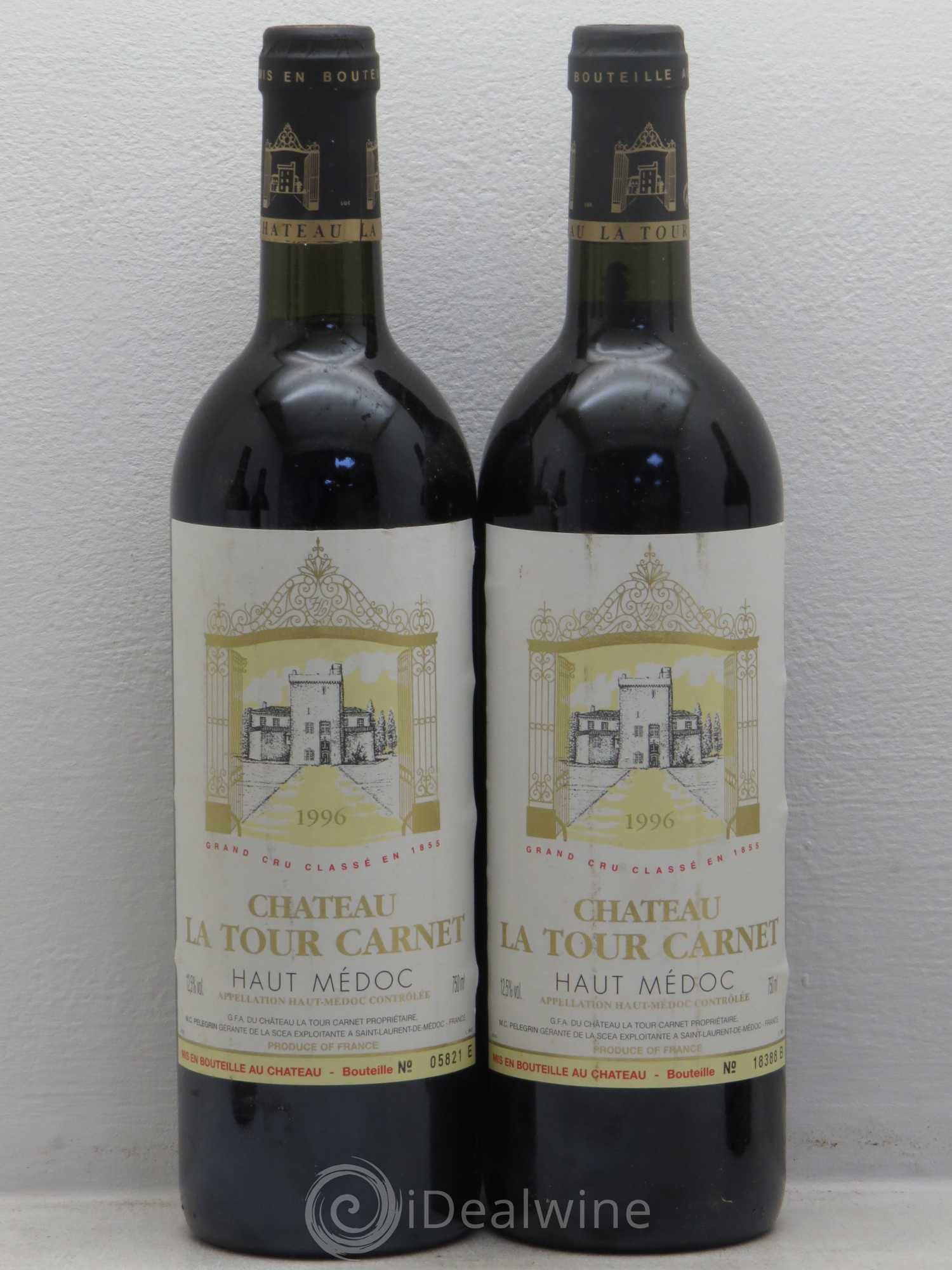 Château la Tour Carnet 4ème Grand Cru Classé 1996 - Lotto di 5 bottiglie - 2
