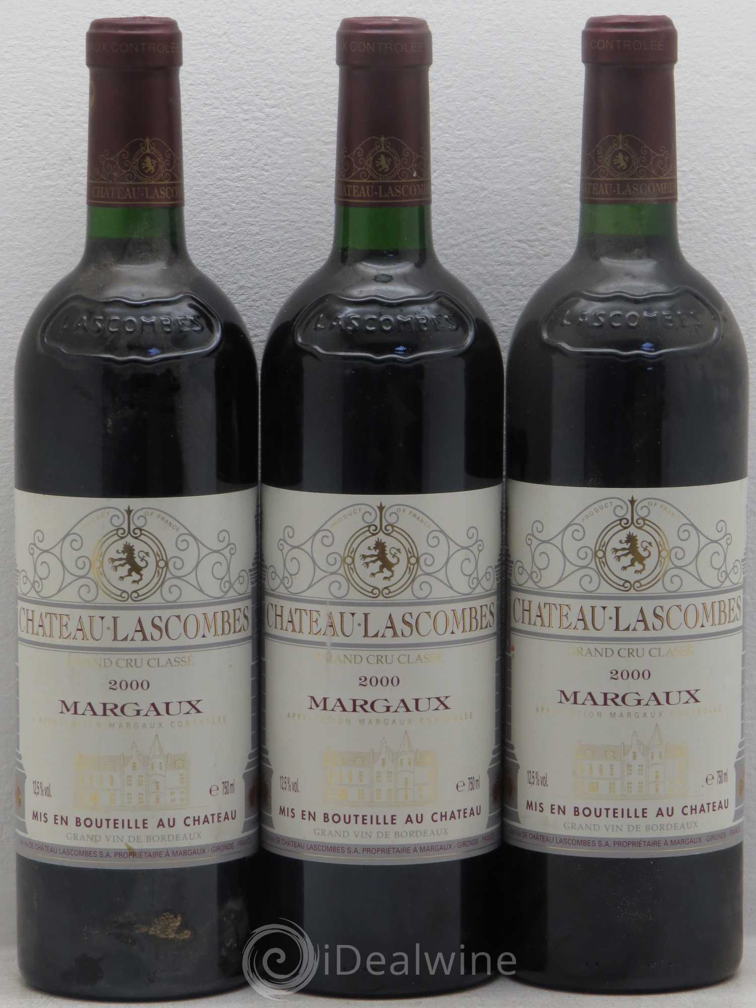 Château Lascombes 2ème Grand Cru Classé 2000 - Lot de 3 bouteilles - 0