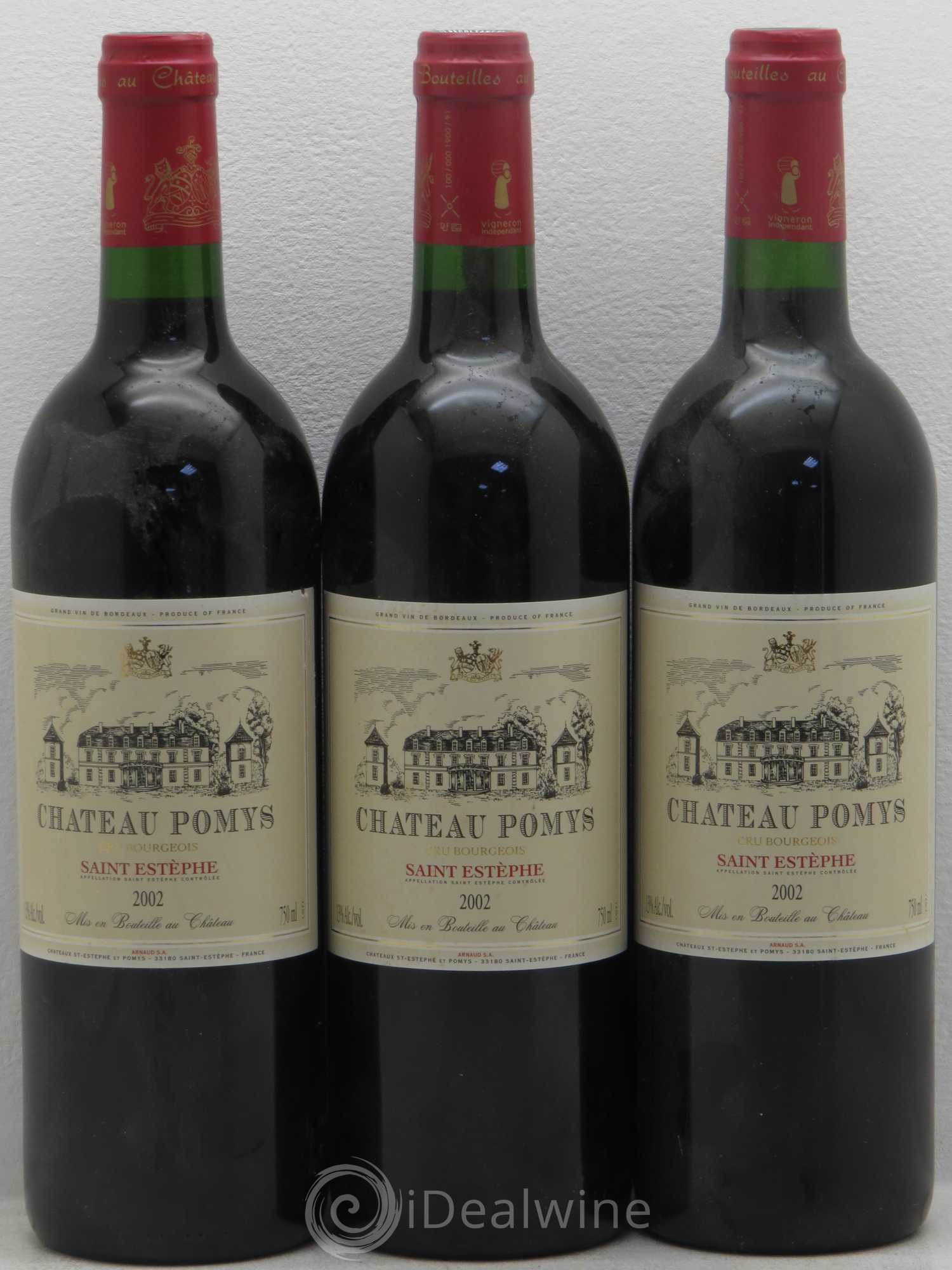 Château Pomys Cru Bourgeois 2002 - Lot de 3 bouteilles - 0