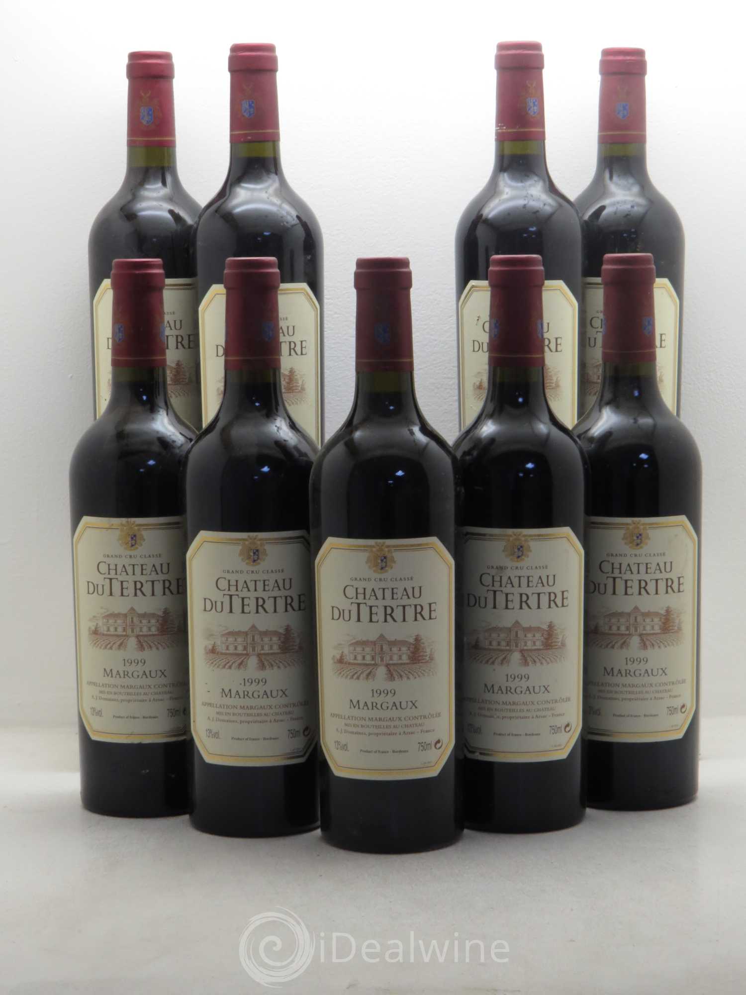 Château du Tertre 5ème Grand Cru Classé 1999 - Lot de 9 bouteilles - 0
