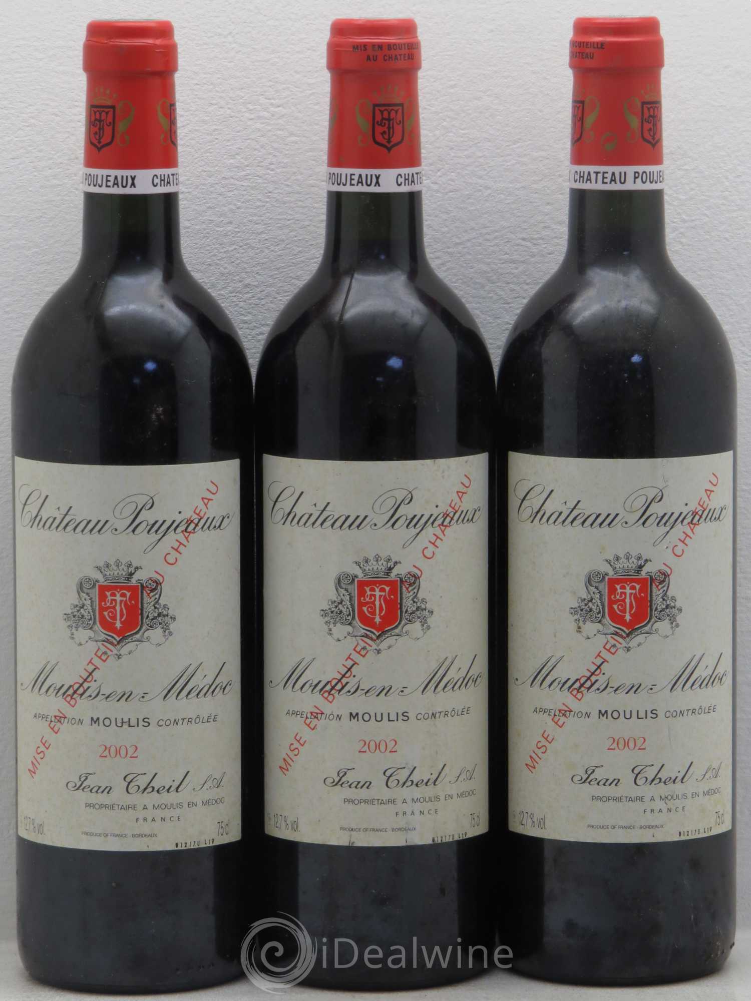 Château Poujeaux 2002 - Lot de 3 bouteilles - 0