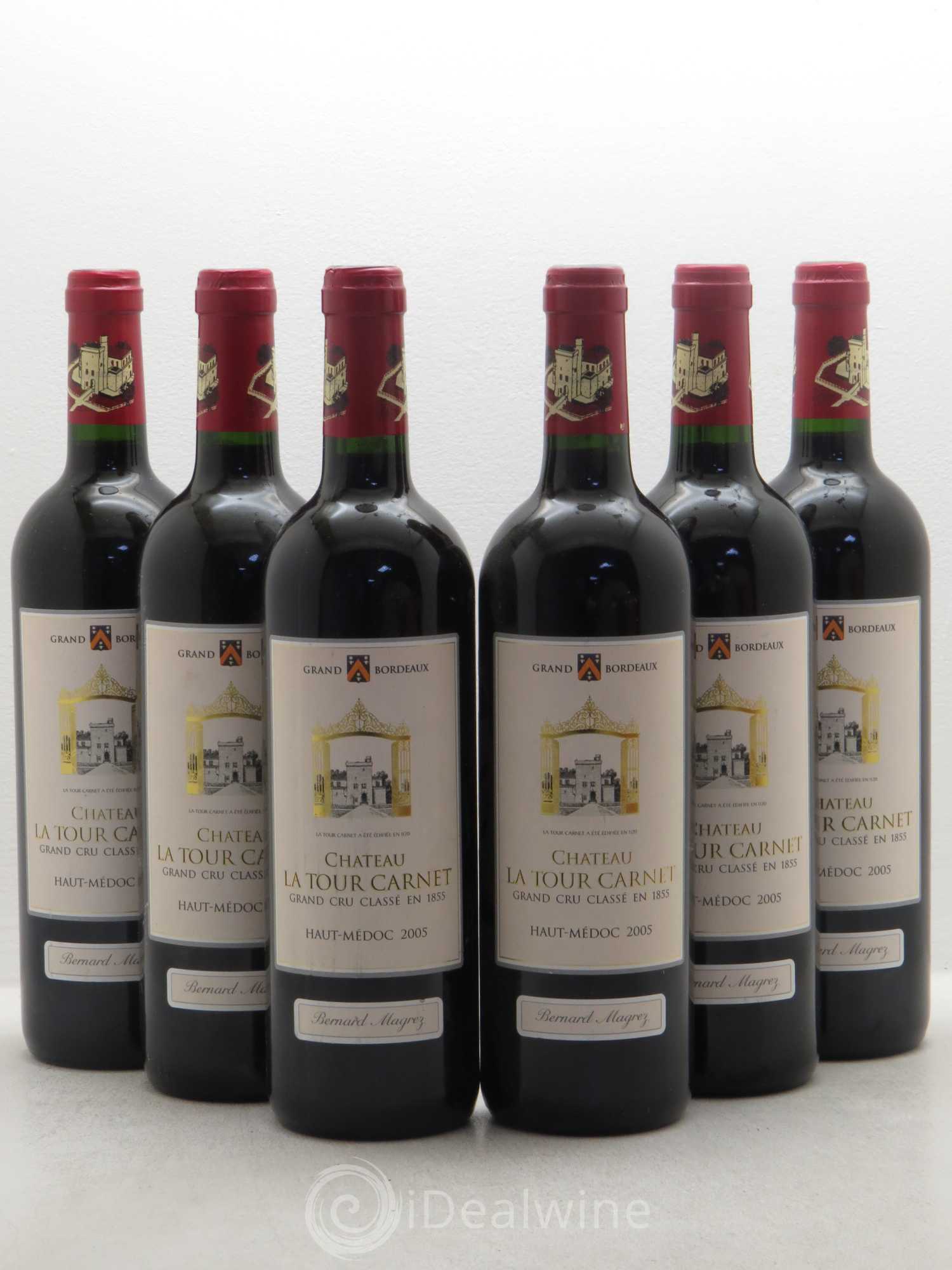 Château la Tour Carnet 4ème Grand Cru Classé 2005 - Lot de 6 bouteilles - 0